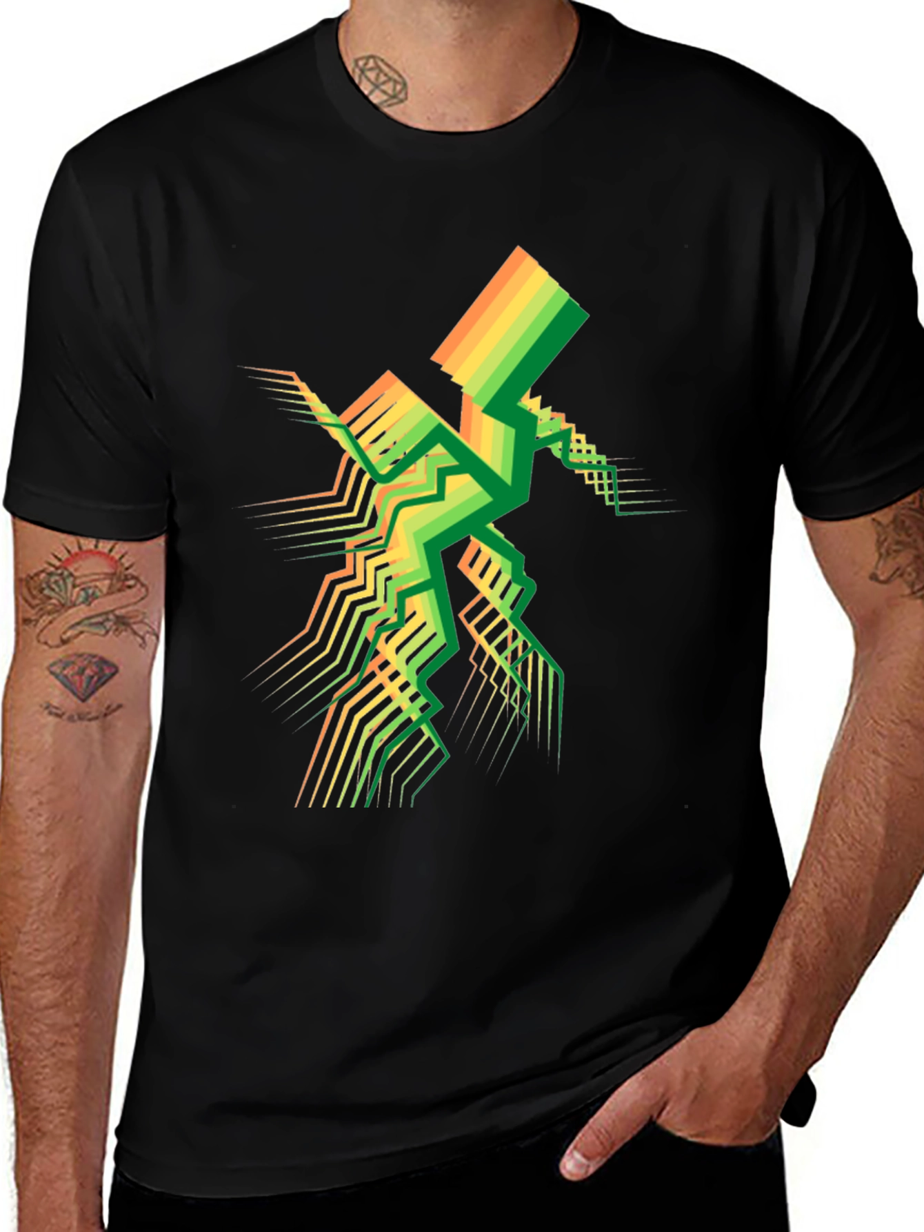 Geometric Spectrum Tee - Modern Abstract Design