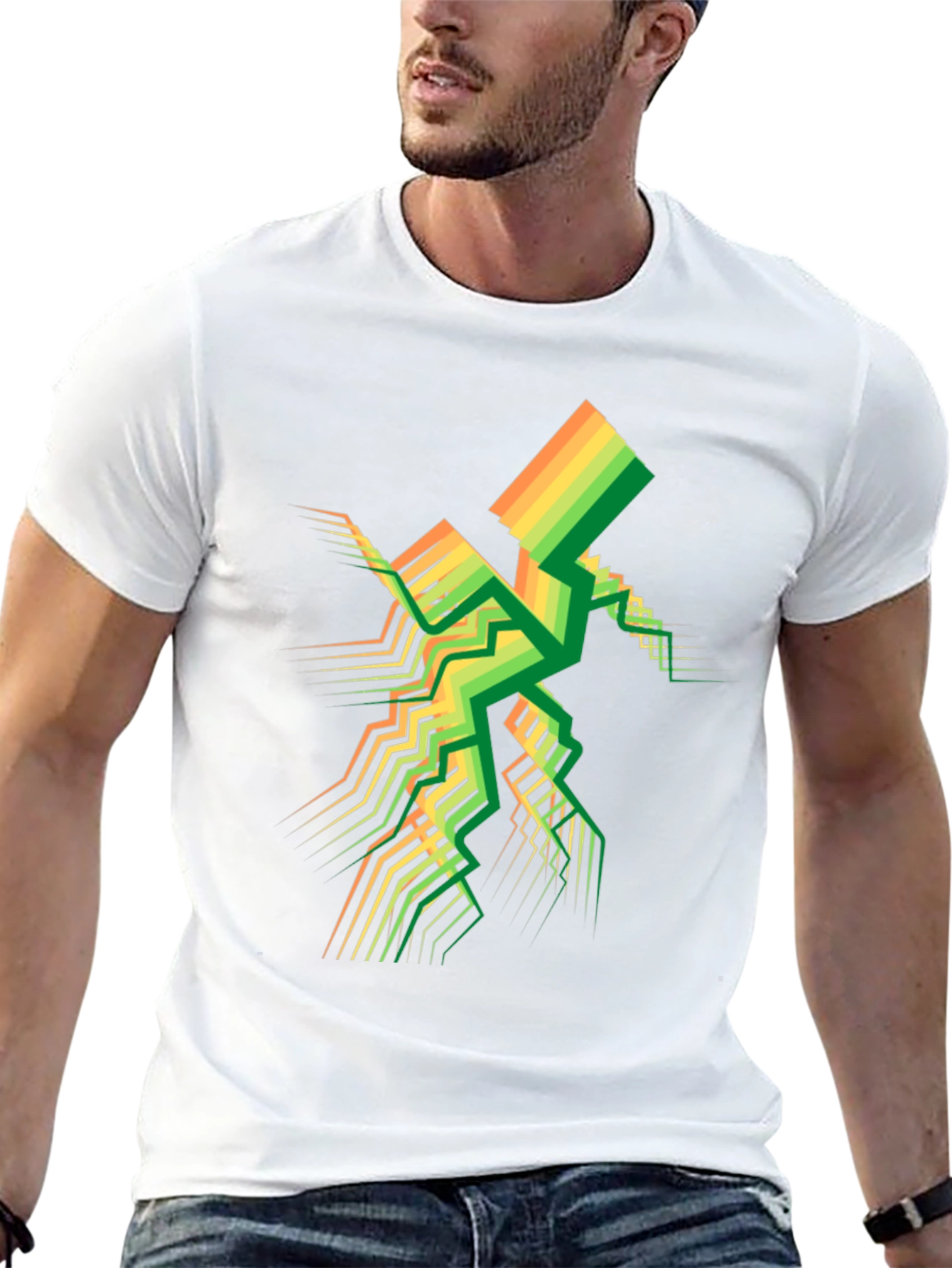 Geometric Spectrum Tee - Modern Abstract Design