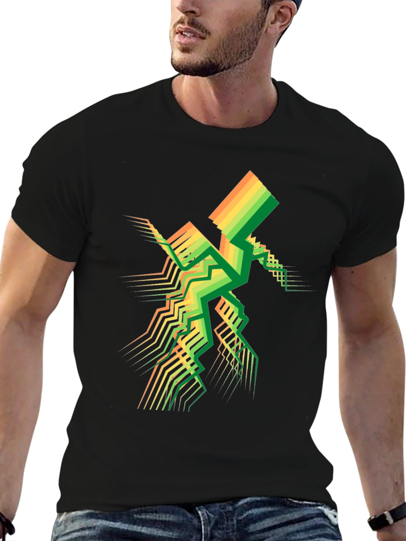 Geometric Spectrum Tee - Modern Abstract Design