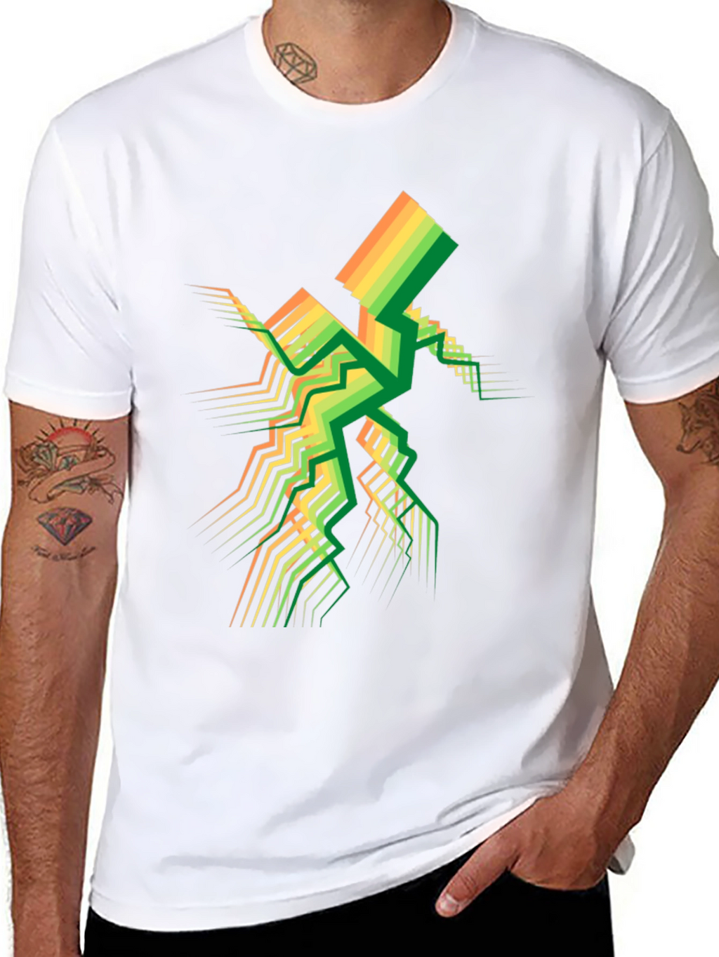 Geometric Spectrum Tee - Modern Abstract Design
