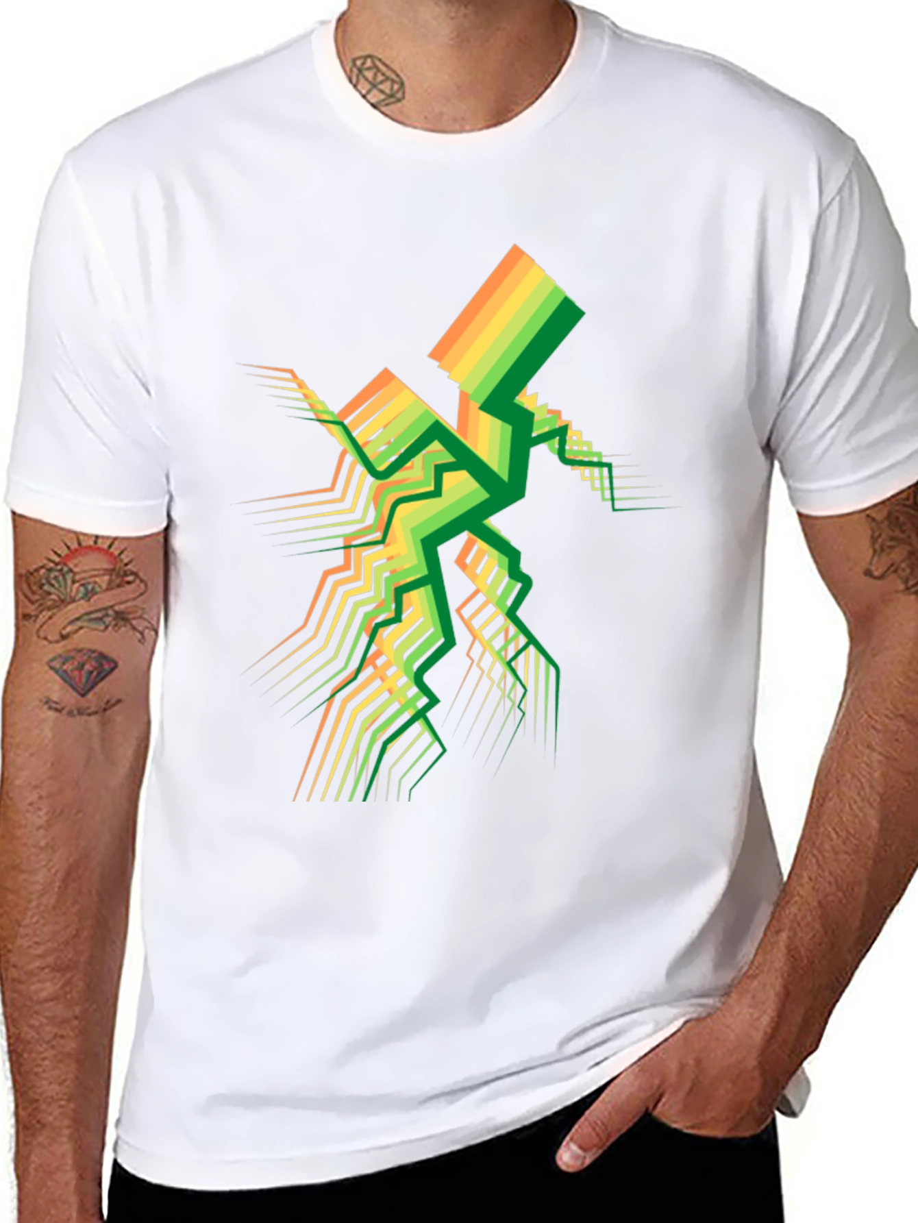 Geometric Spectrum Tee - Modern Abstract Design
