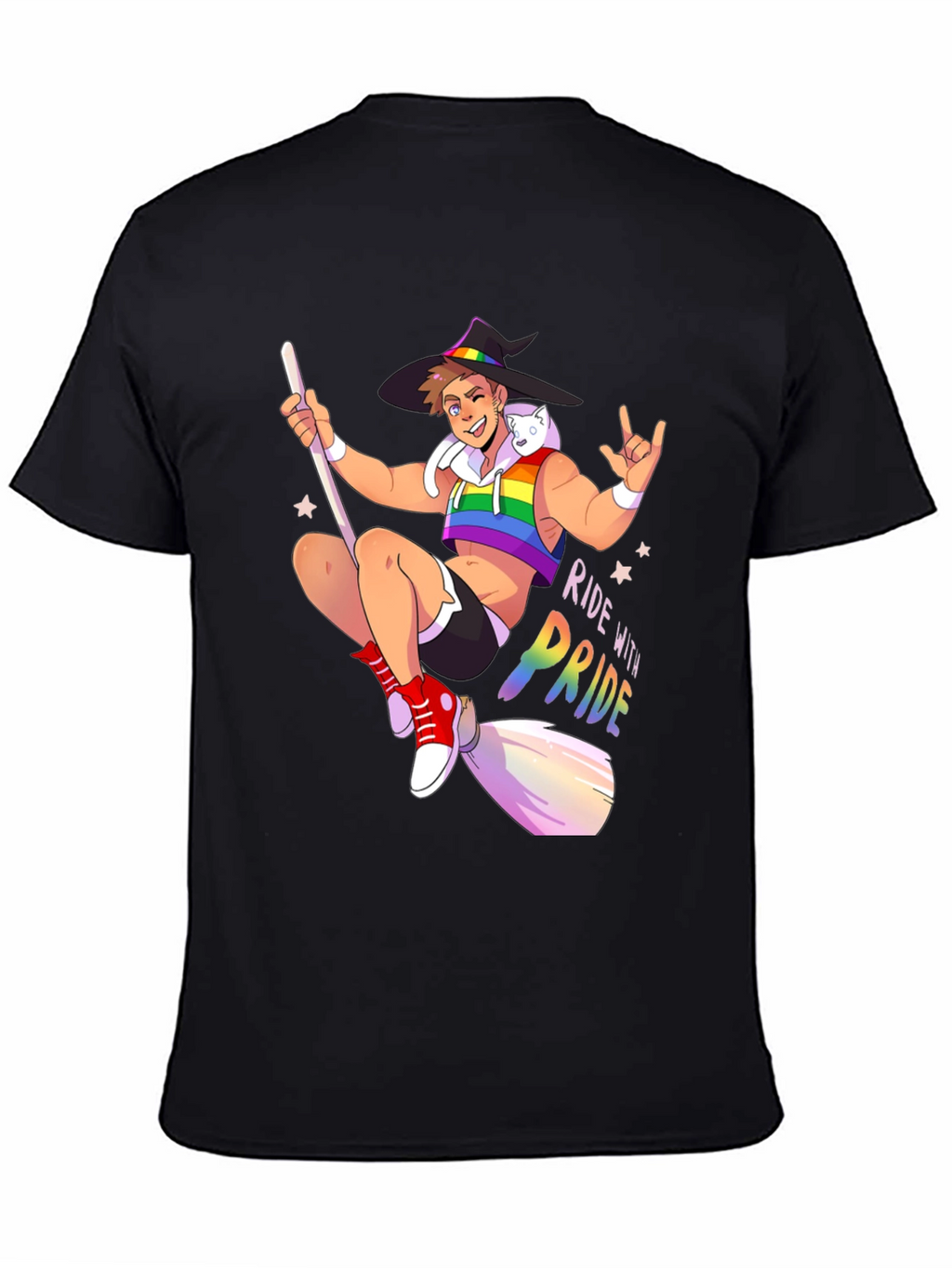 Ride with Pride T-Shirt - Gay Witch Design