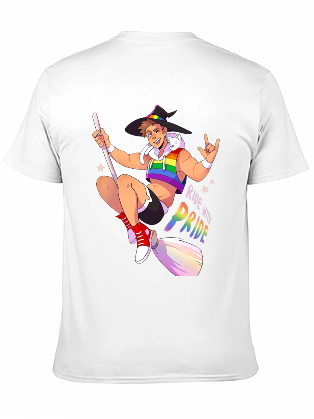 Ride with Pride T-Shirt - Gay Witch Design
