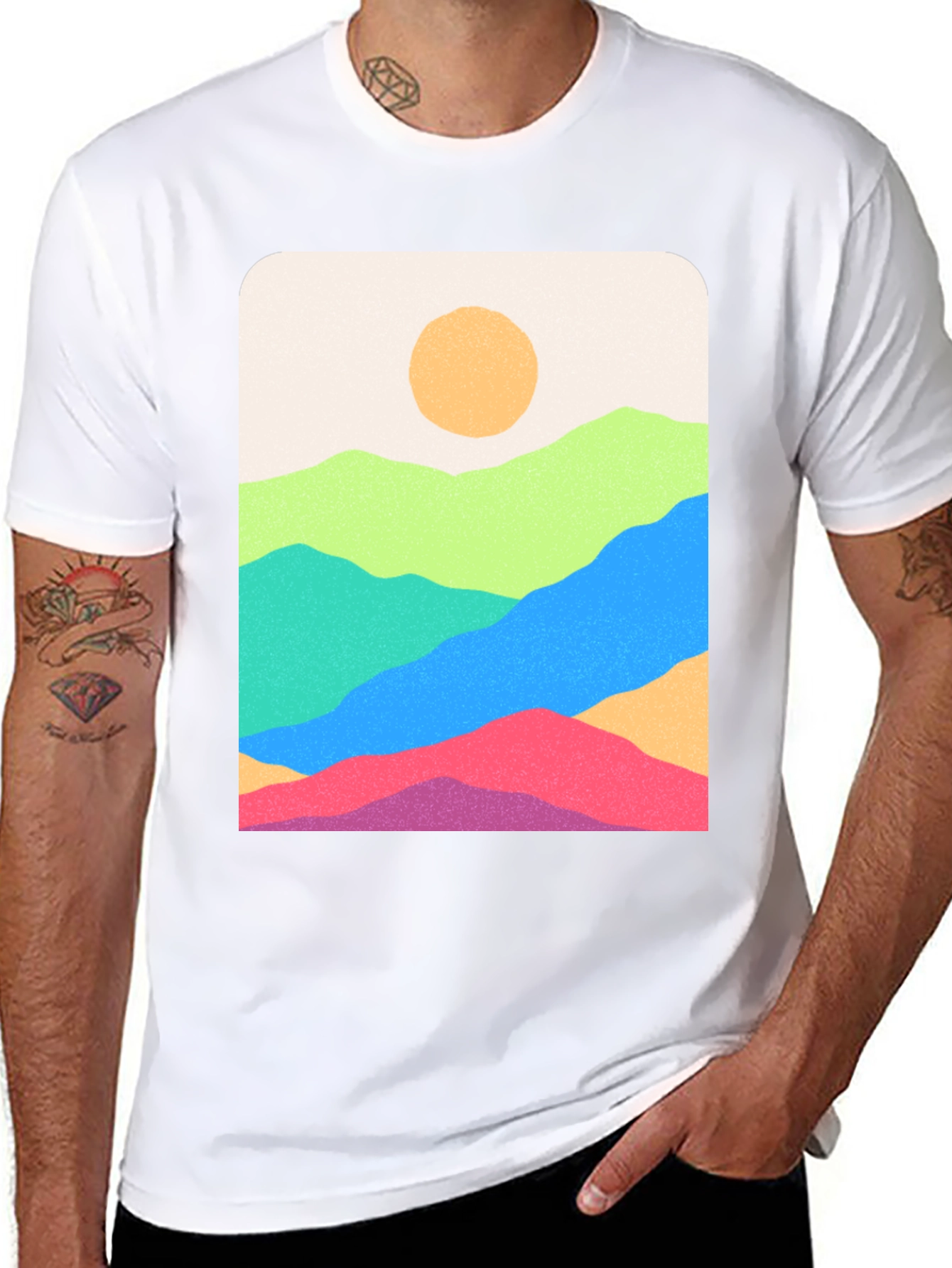 Mountain View Graphic Tee - Stylish Black T-Shirt