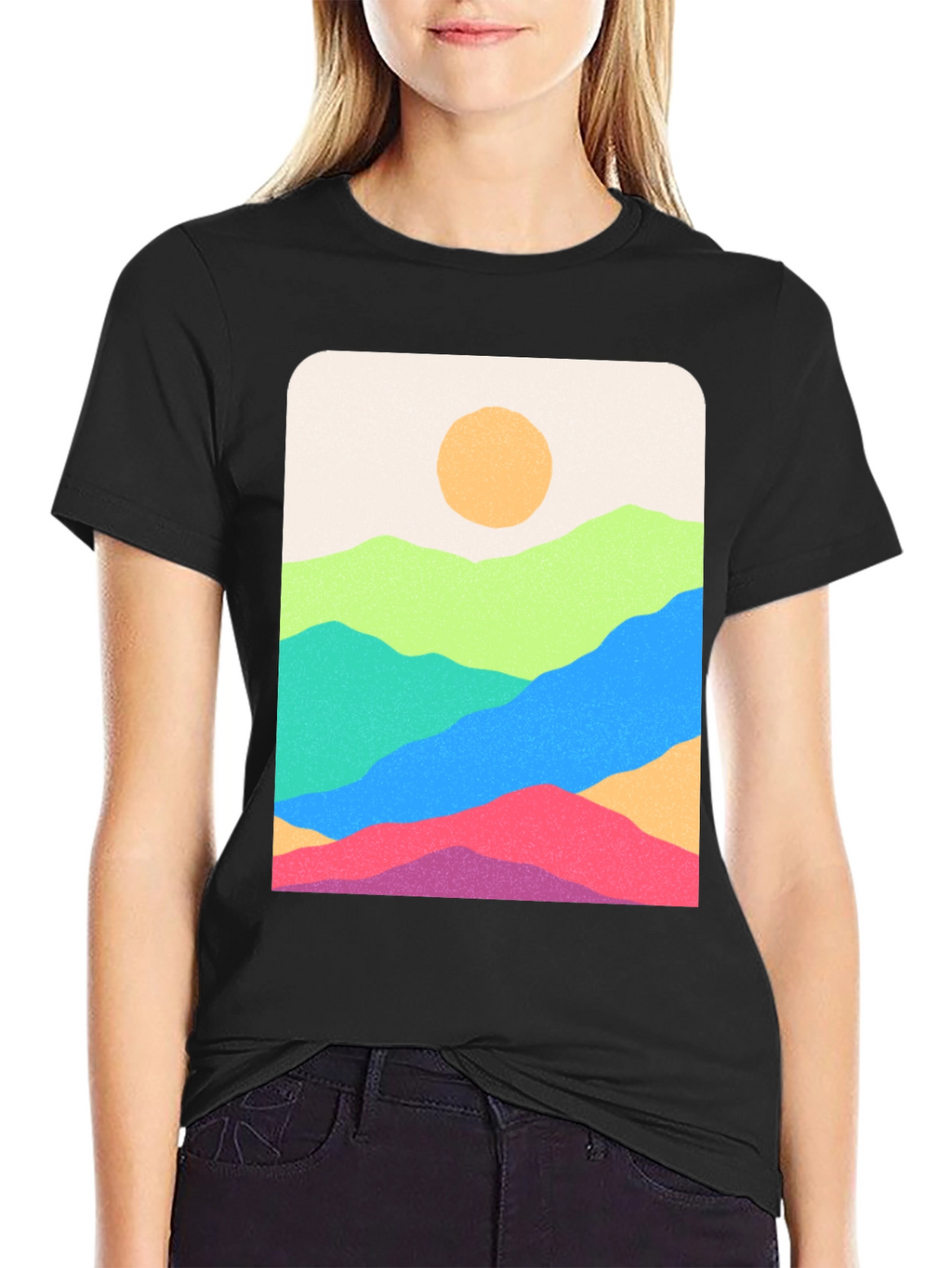 Mountain View Graphic Tee - Stylish Black T-Shirt