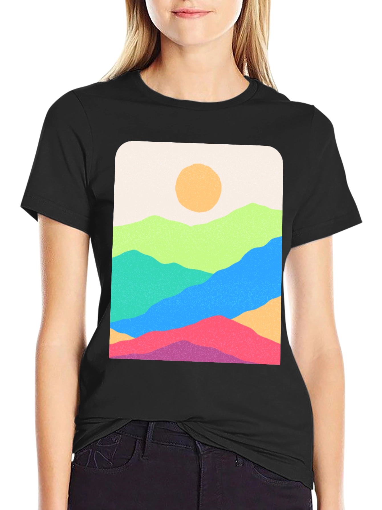 Mountain View Graphic Tee - Stylish Black T-Shirt