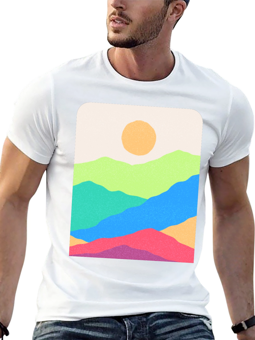 Mountain View Graphic Tee - Stylish Black T-Shirt