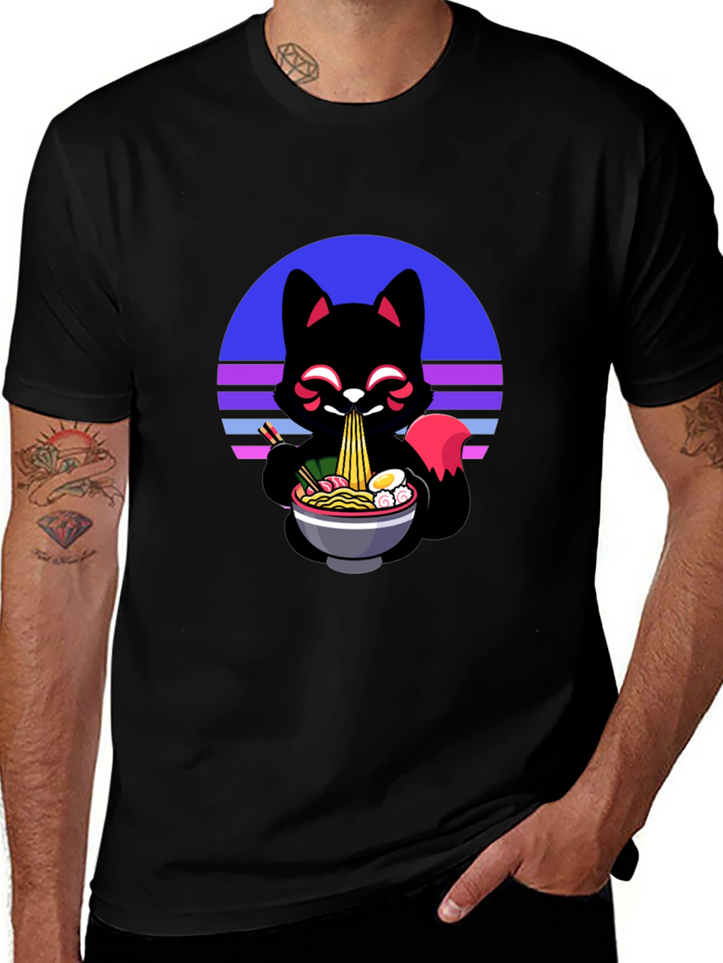 Ramen Fox Graphic Tee - Unique Anime Style Shirt
