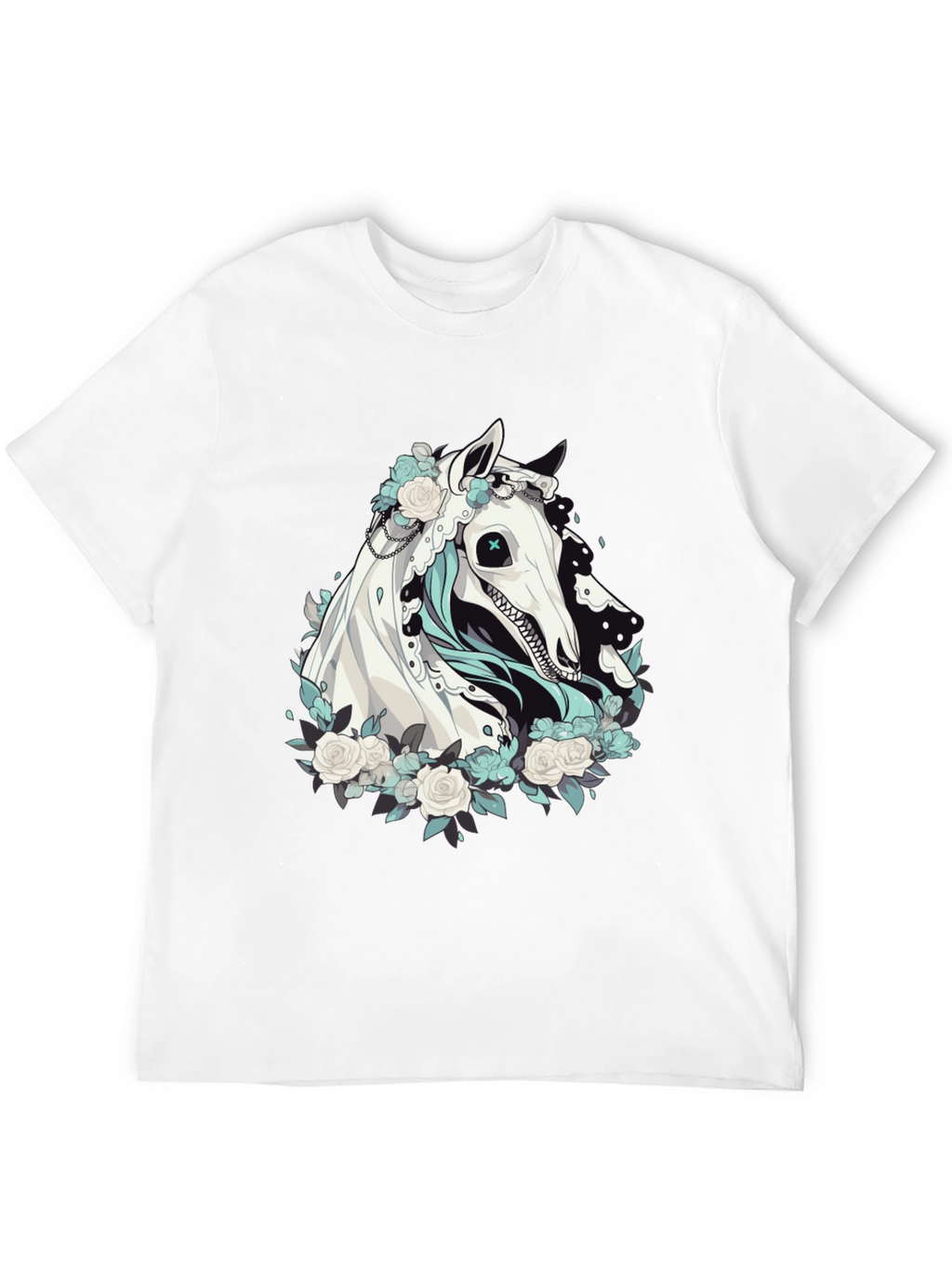 Floral Horse Graphic Tee - Black