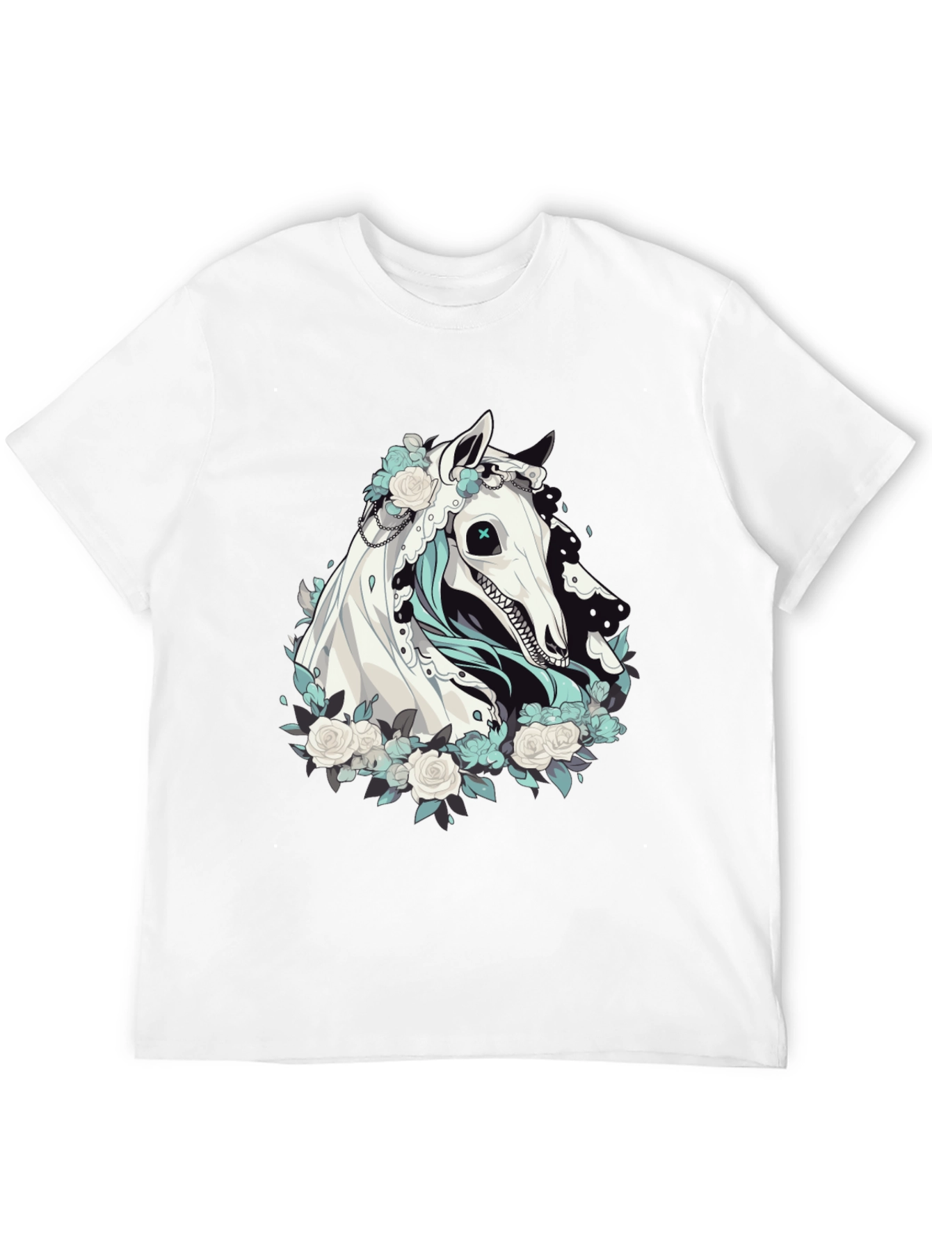 Floral Horse Graphic Tee - Black