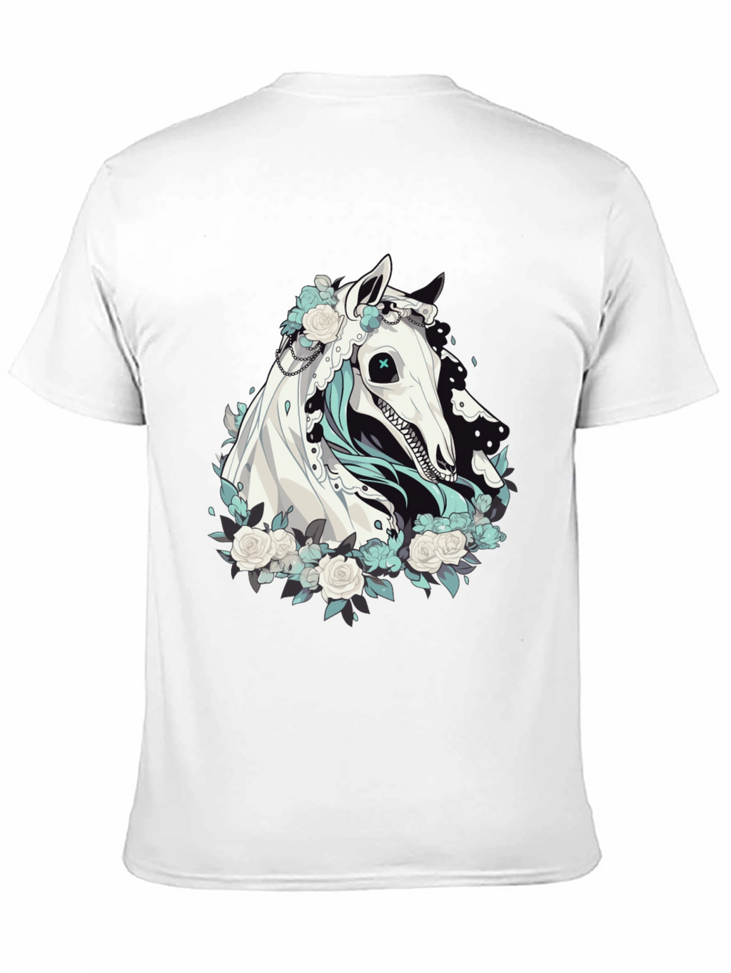 Floral Horse Graphic Tee - Black