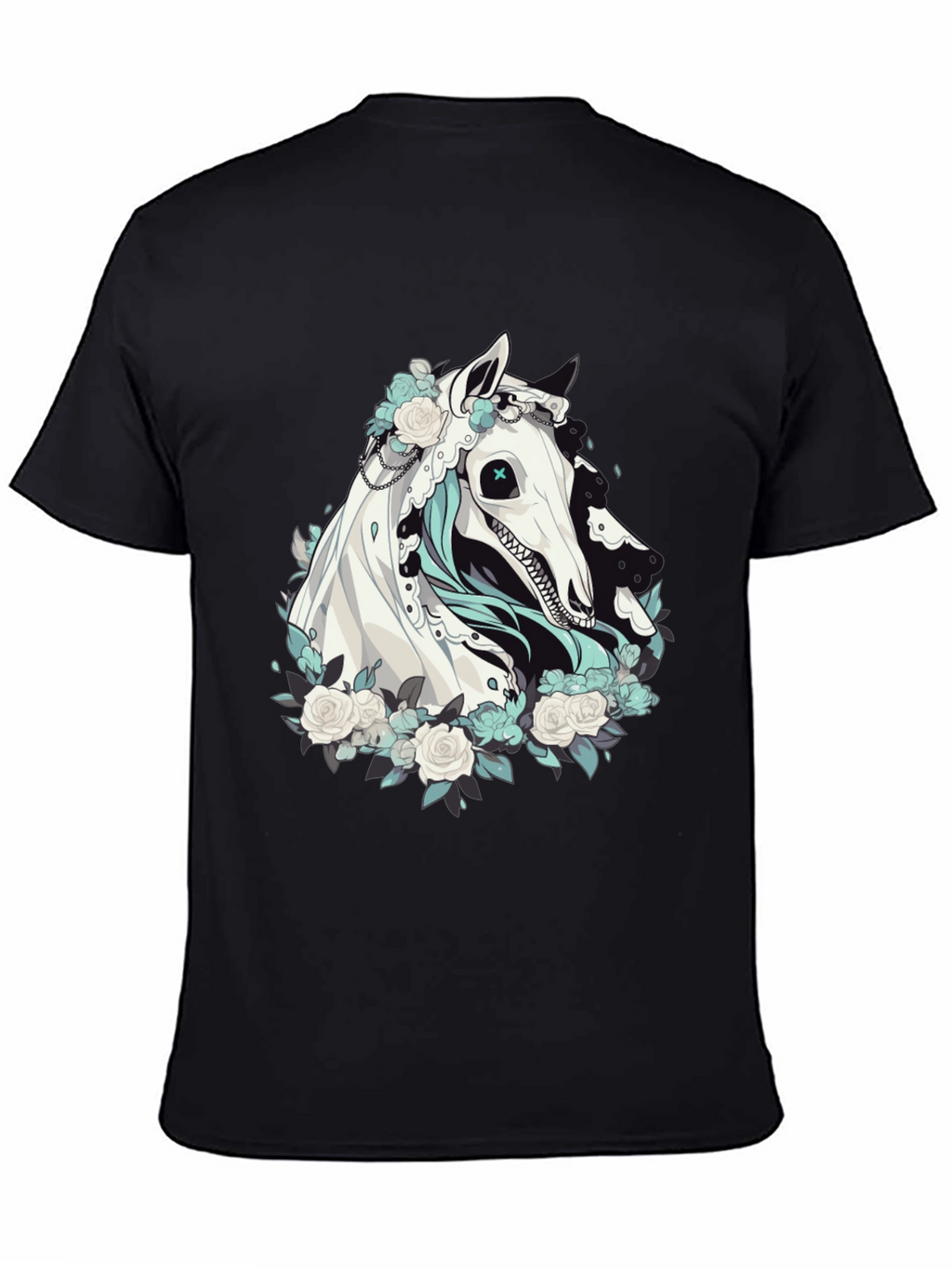 Floral Horse Graphic Tee - Black