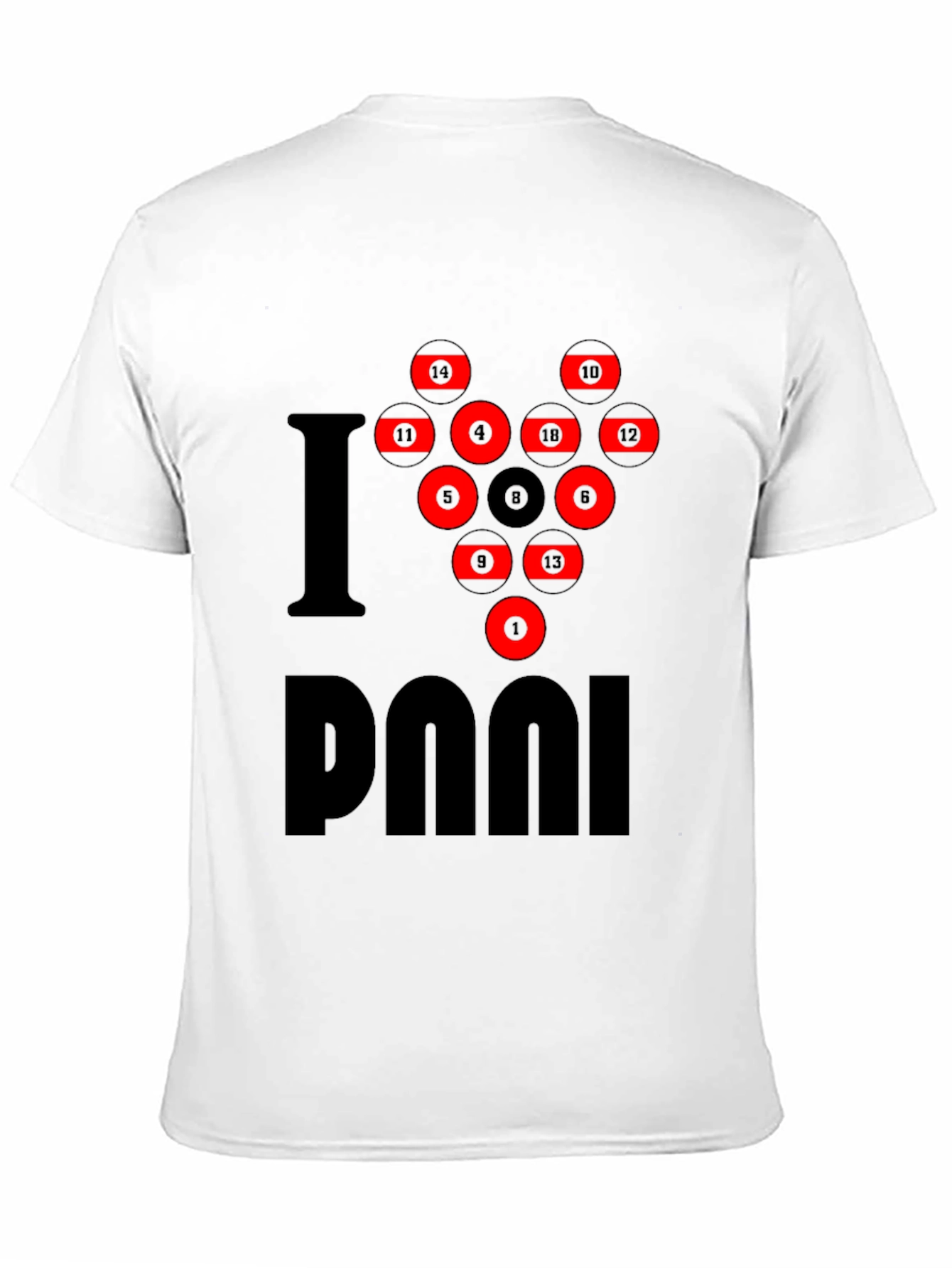 I Love Pool T-Shirt - Billiards Rack Graphic Tee