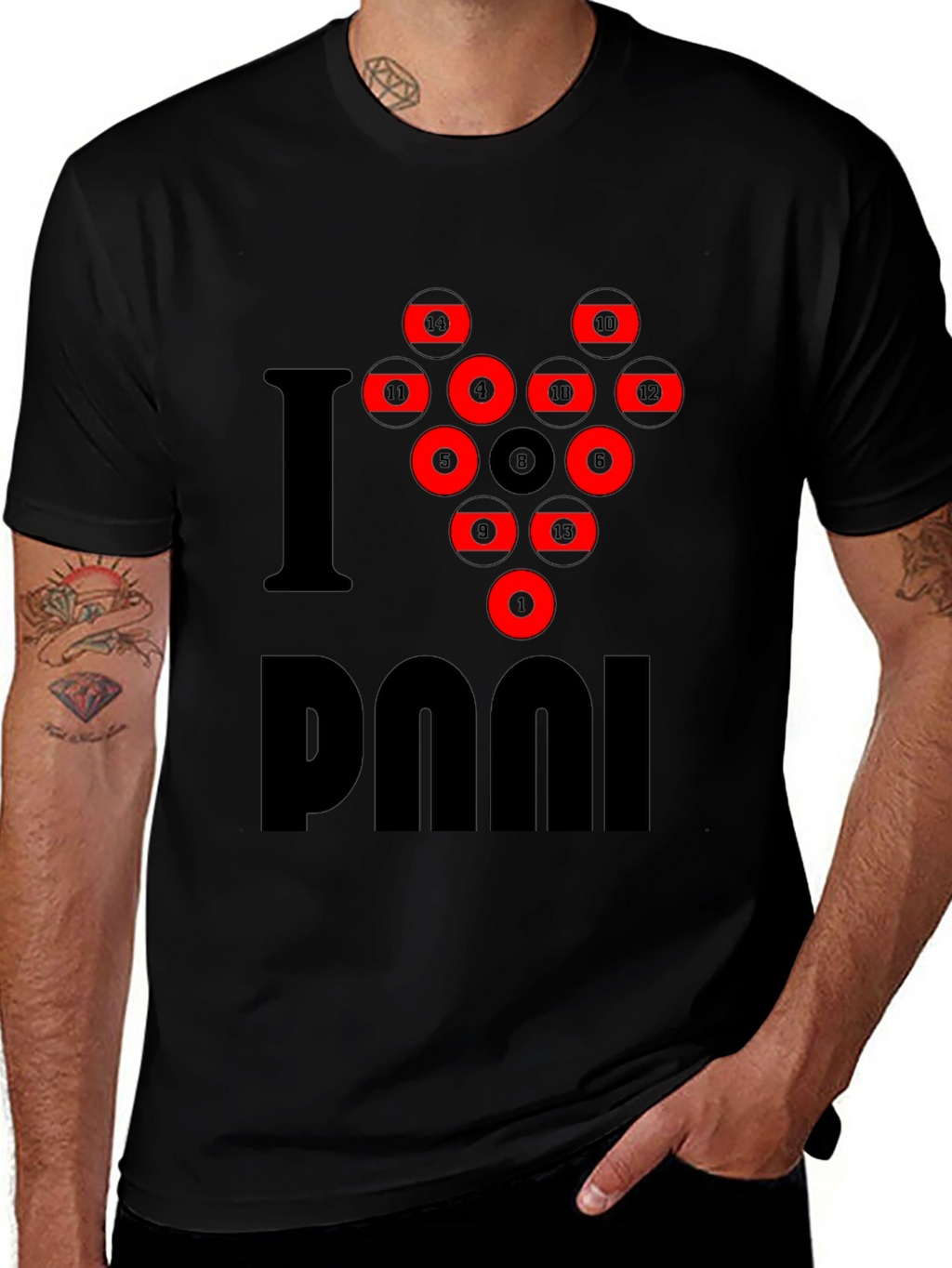 I Love Pool T-Shirt - Billiards Rack Graphic Tee