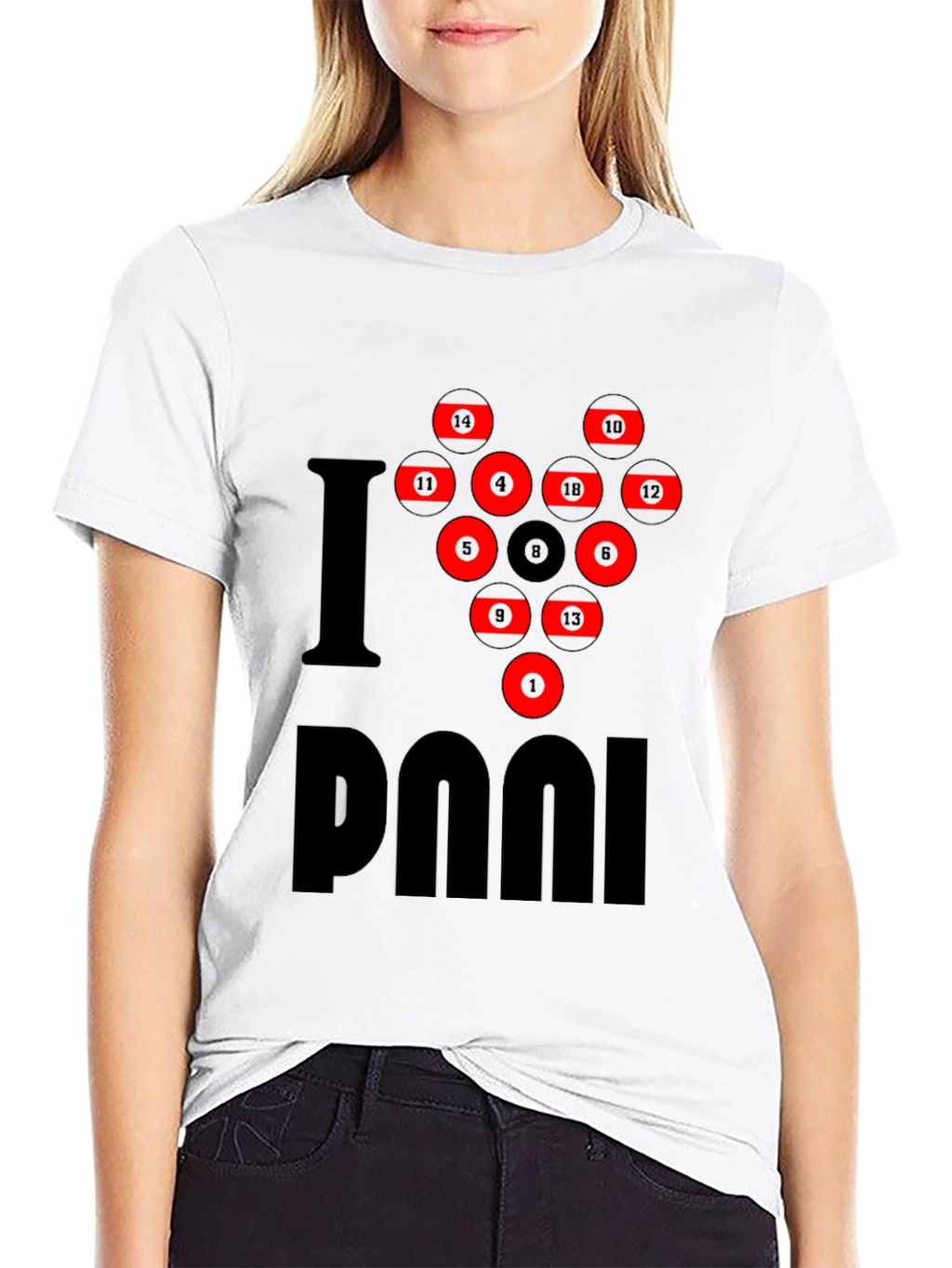 I Love Pool T-Shirt - Billiards Rack Graphic Tee