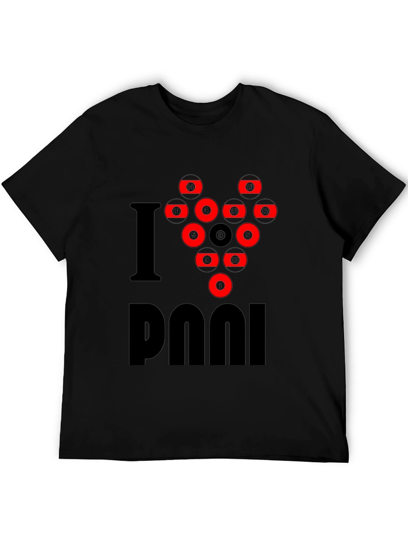 I Love Pool T-Shirt - Billiards Rack Graphic Tee