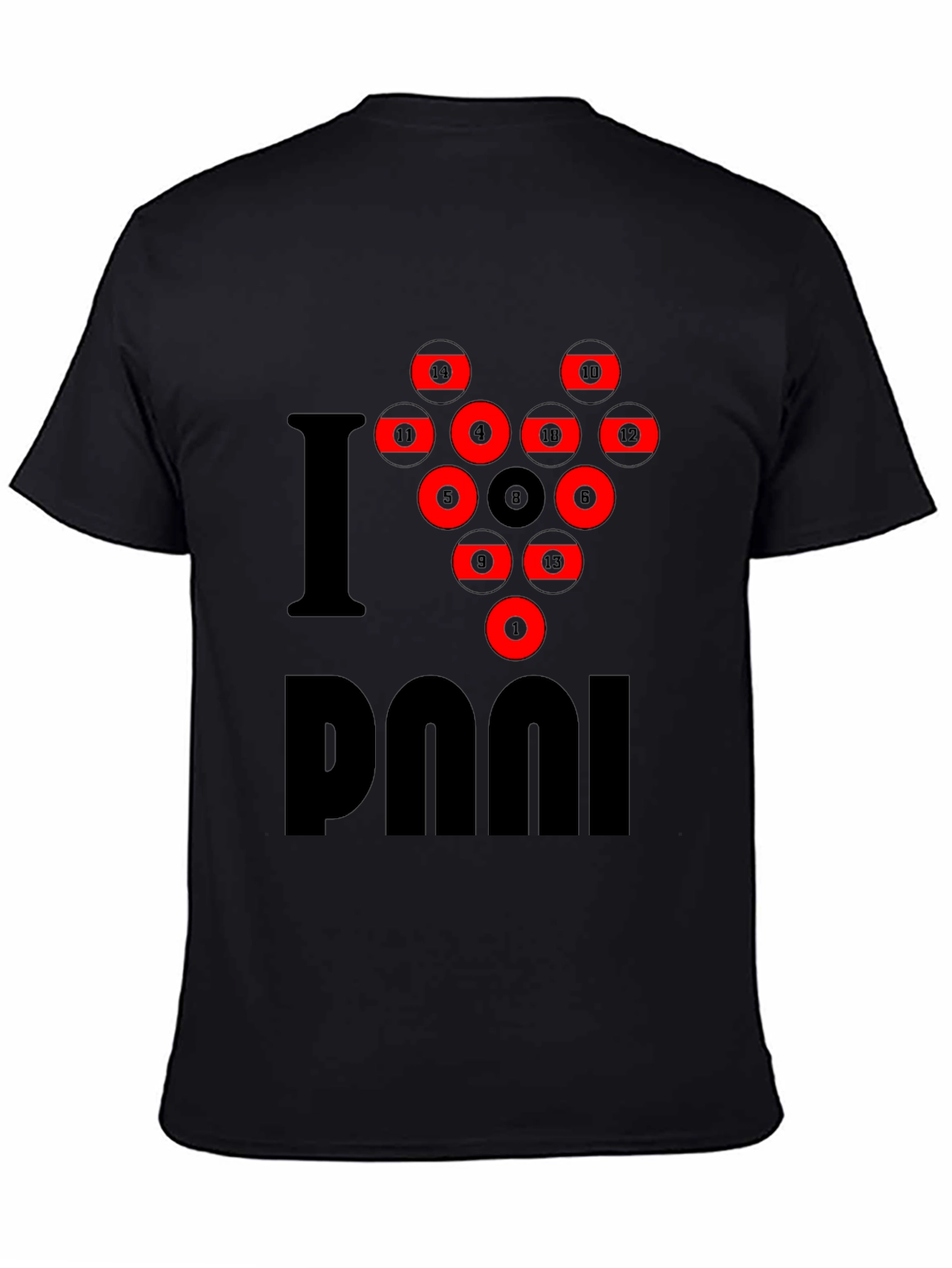 I Love Pool T-Shirt - Billiards Rack Graphic Tee