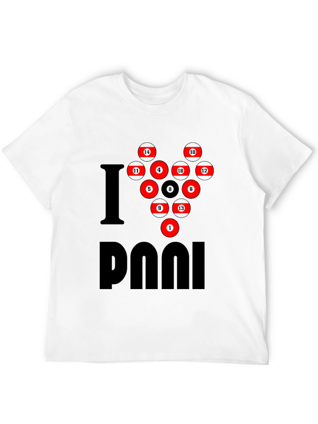 I Love Pool T-Shirt - Billiards Rack Graphic Tee