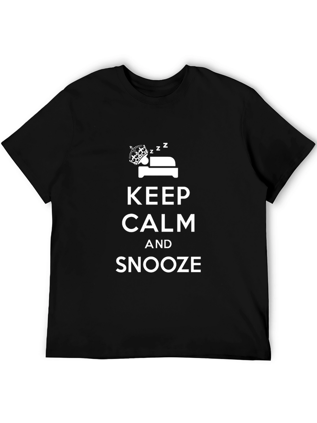 Keep Calm and Snooze Black T-Shirt