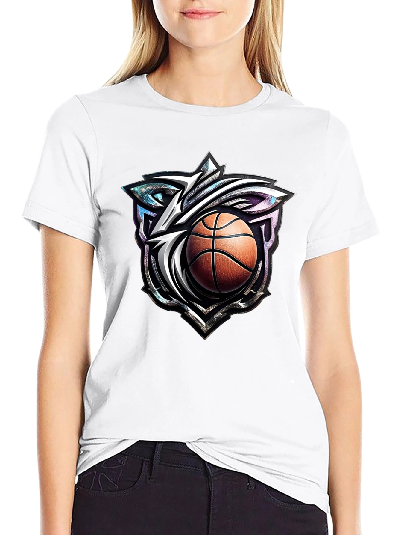 Basketball Wolf Graphic T-Shirt