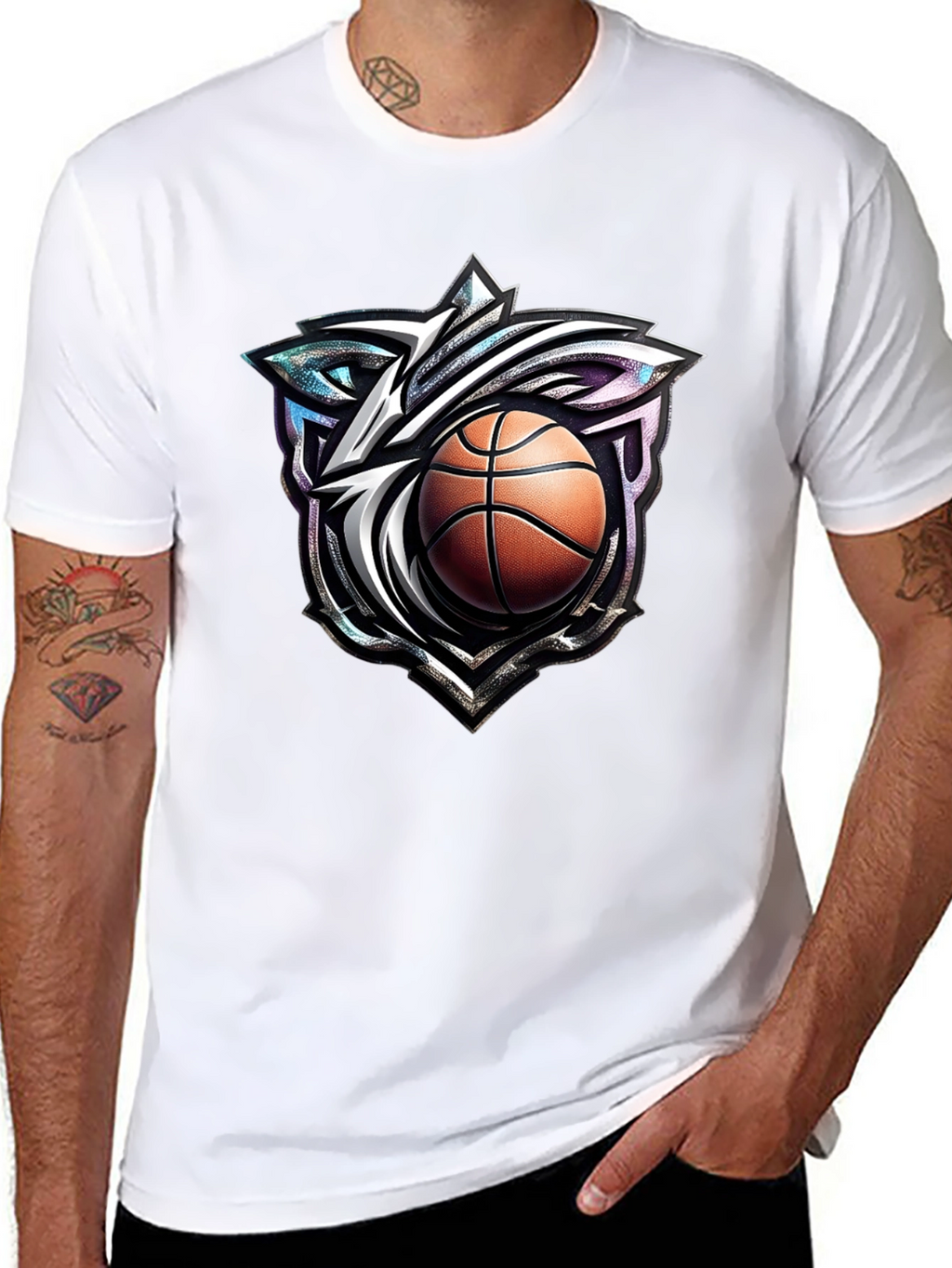 Basketball Wolf Graphic T-Shirt