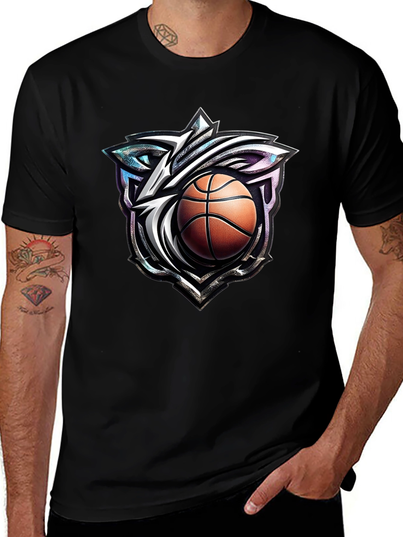 Basketball Wolf Graphic T-Shirt
