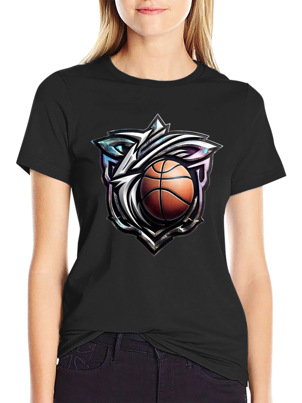 Basketball Wolf Graphic T-Shirt