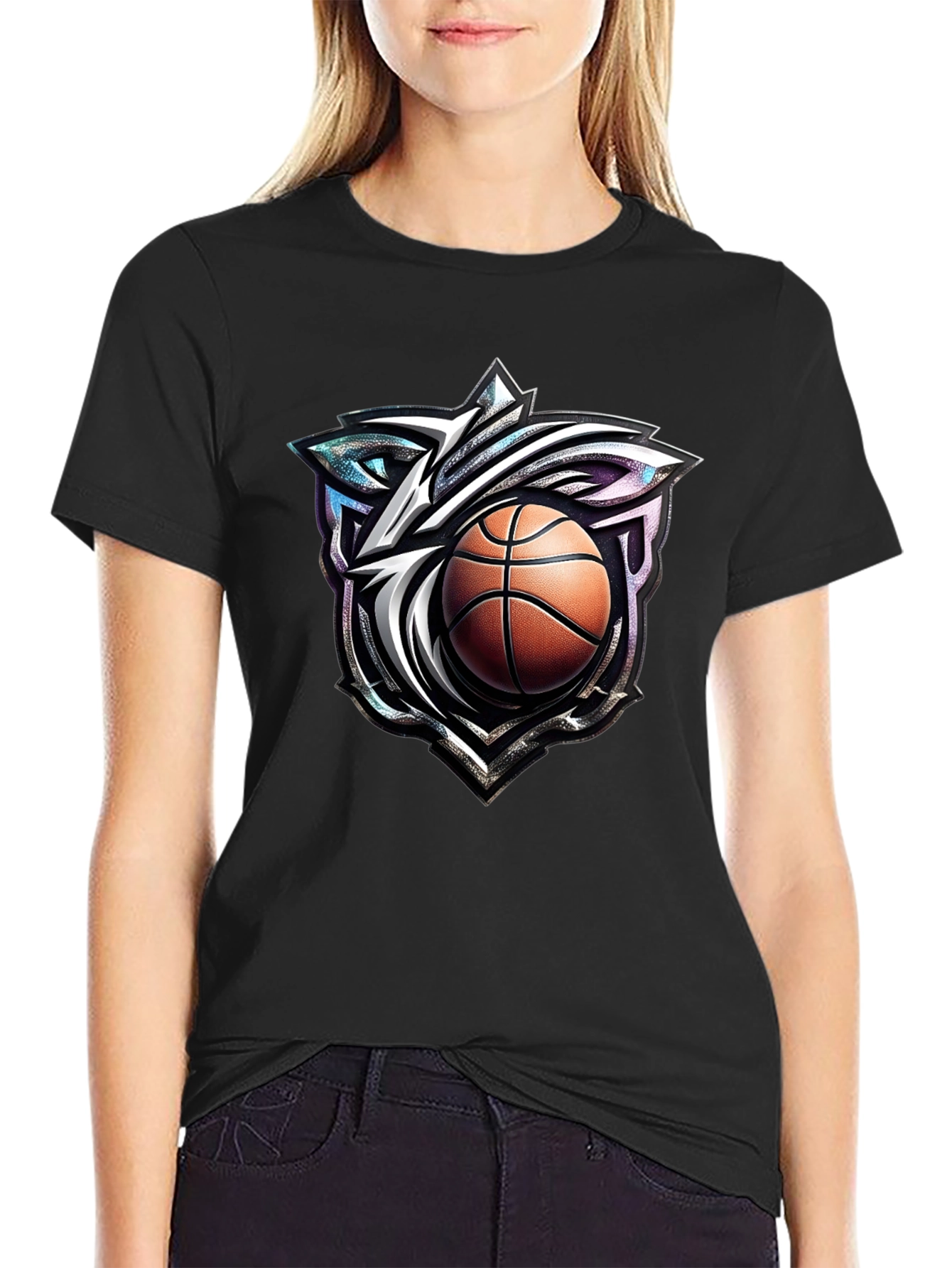 Basketball Wolf Graphic T-Shirt