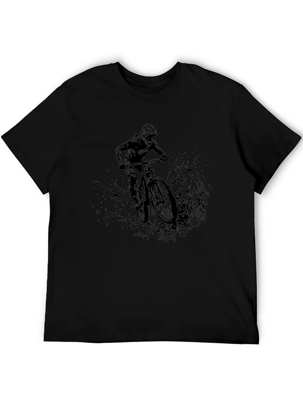 Mens Black Mountain Biker Graphic Tee