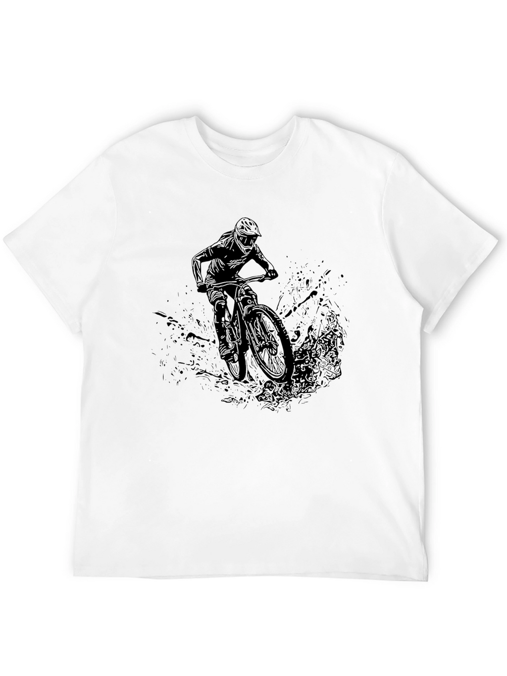 Mens Black Mountain Biker Graphic Tee