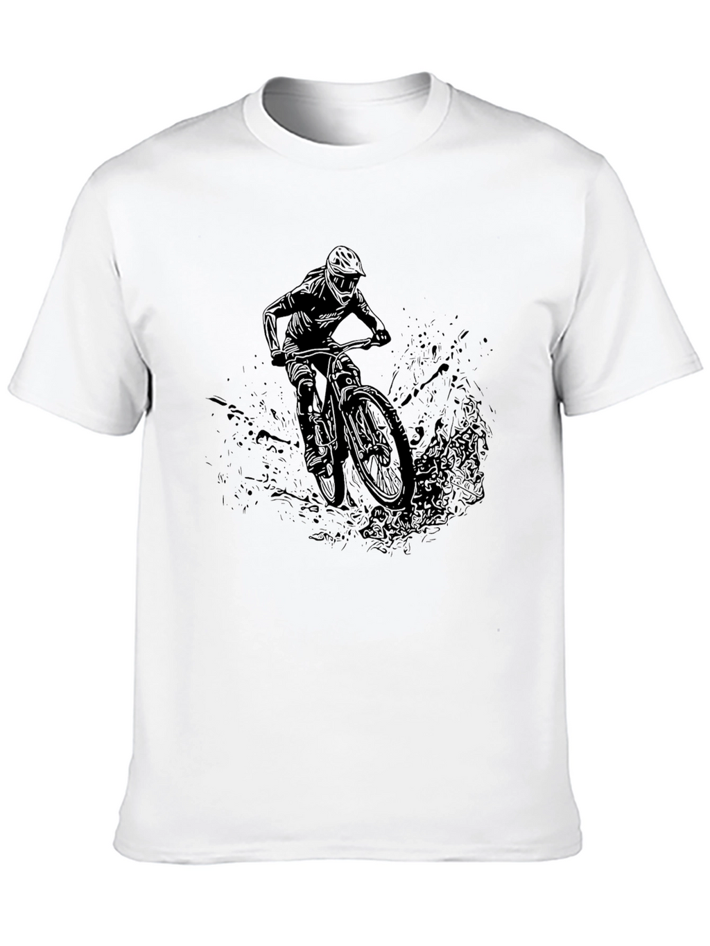 Mens Black Mountain Biker Graphic Tee