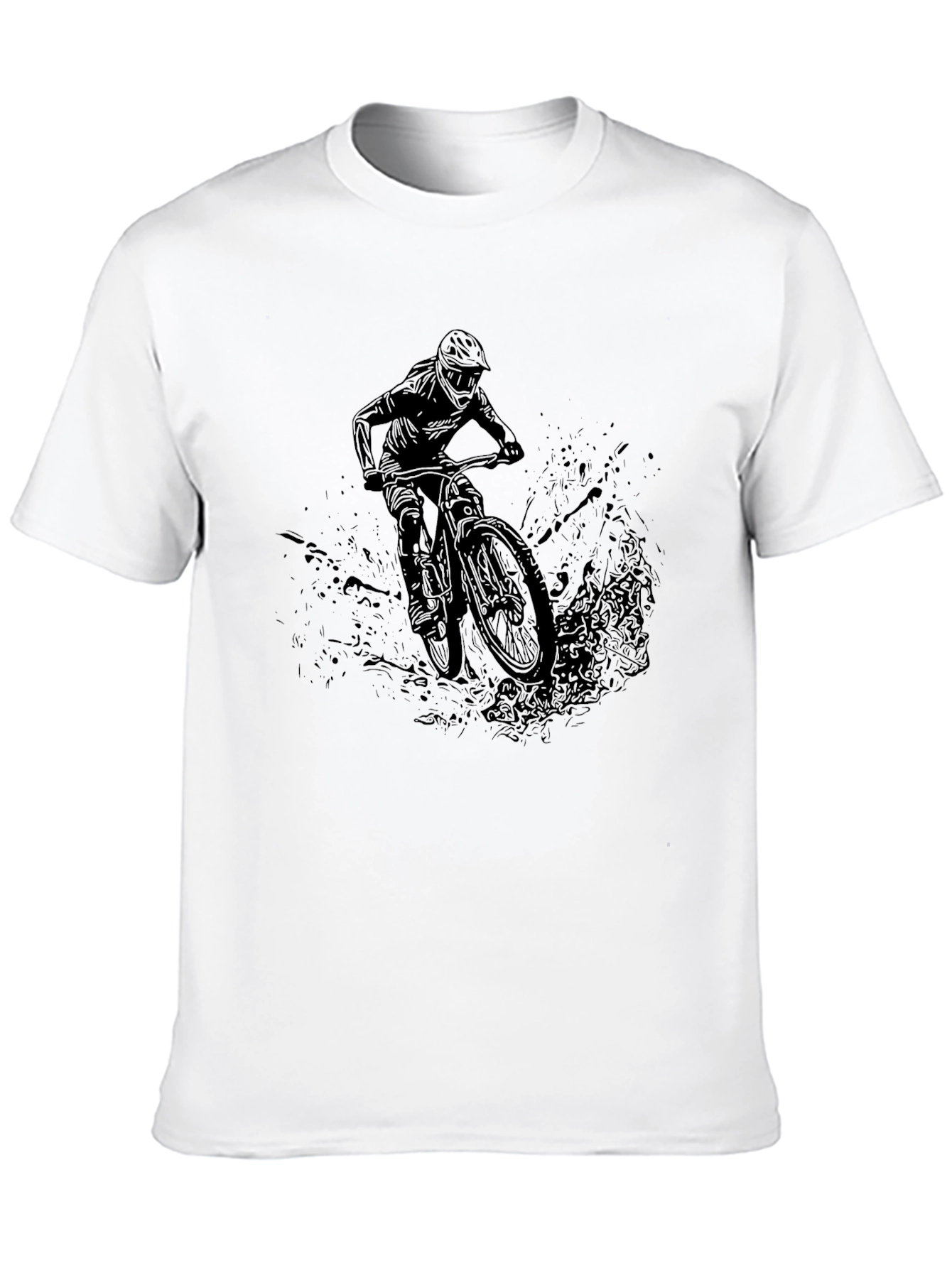 Mens Black Mountain Biker Graphic Tee