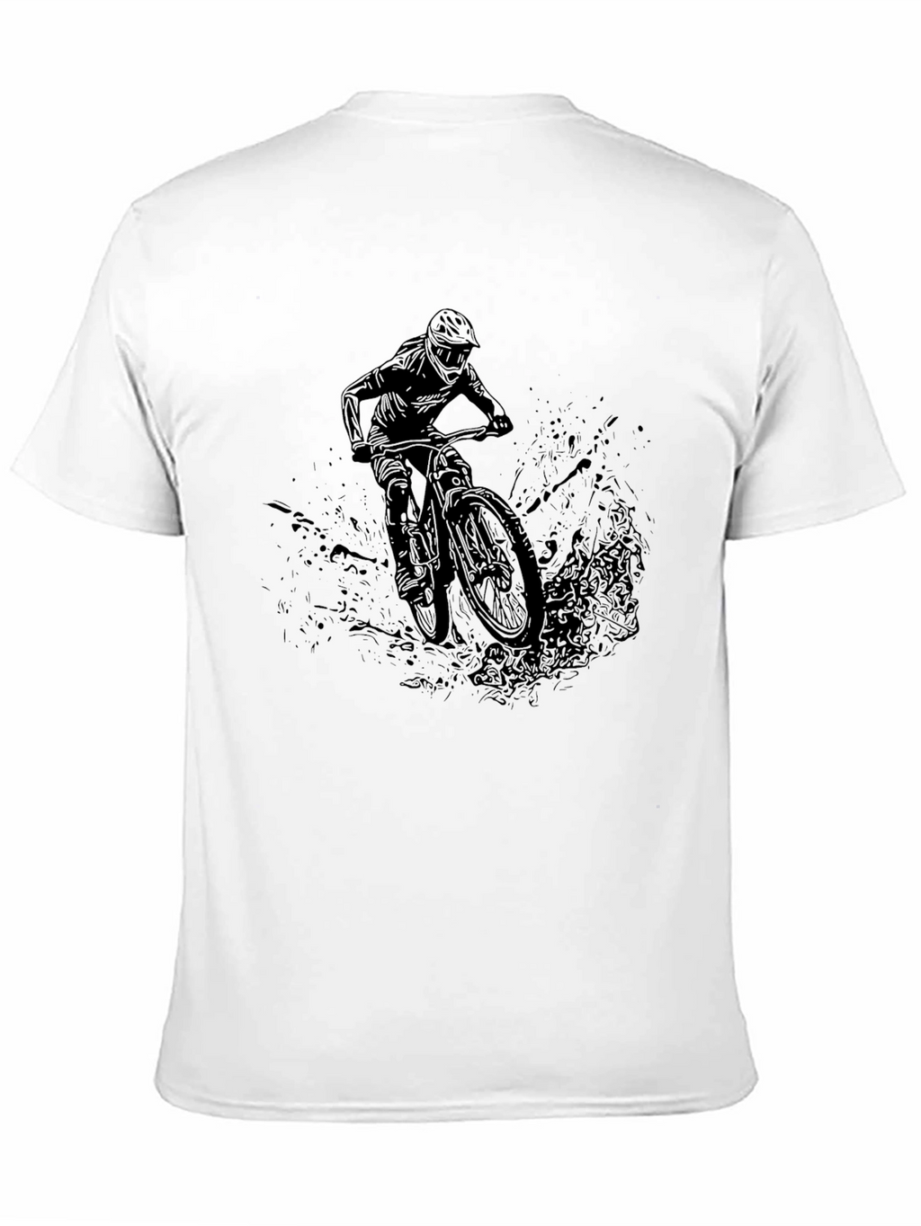 Mens Black Mountain Biker Graphic Tee