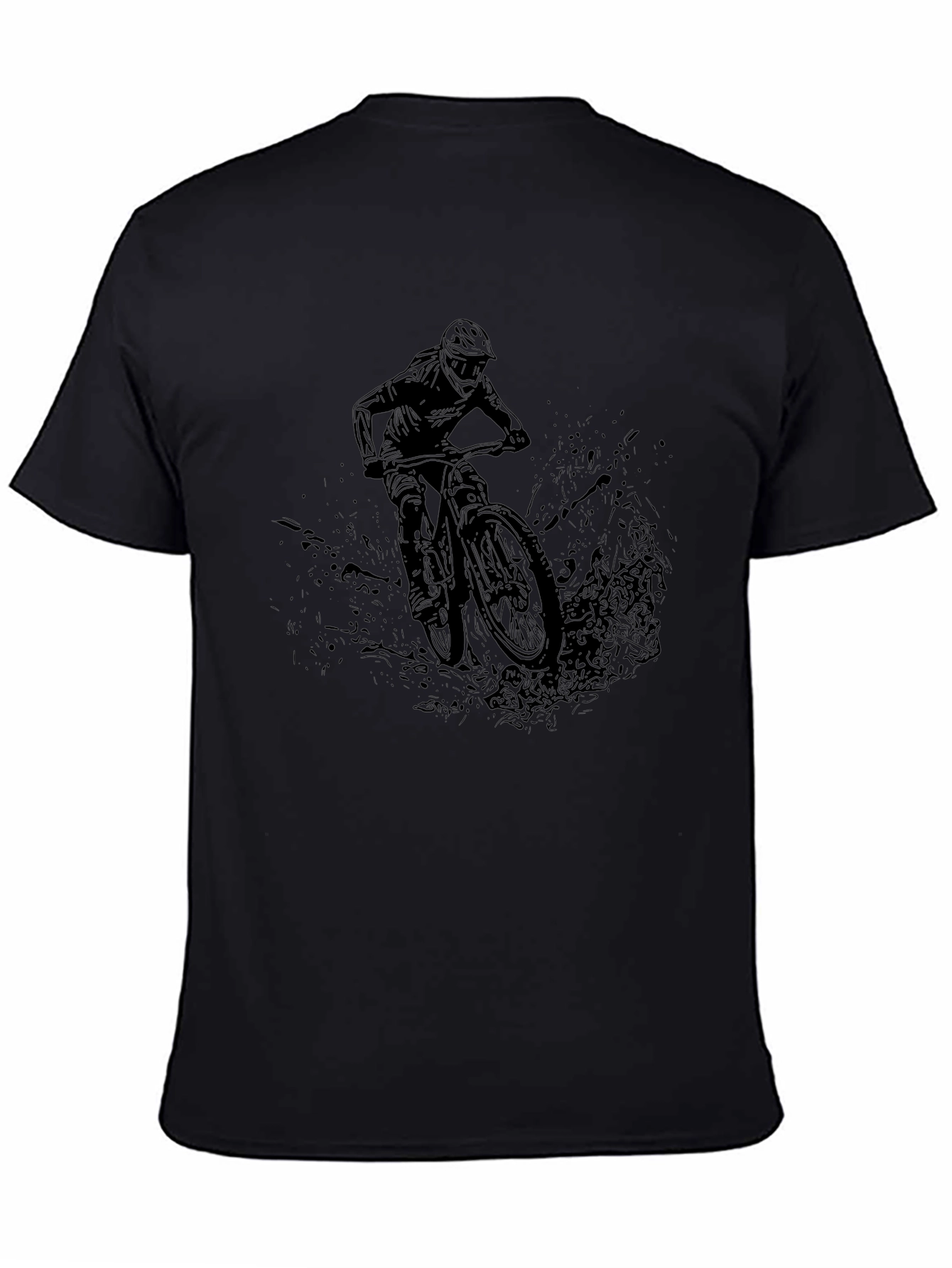Mens Black Mountain Biker Graphic Tee