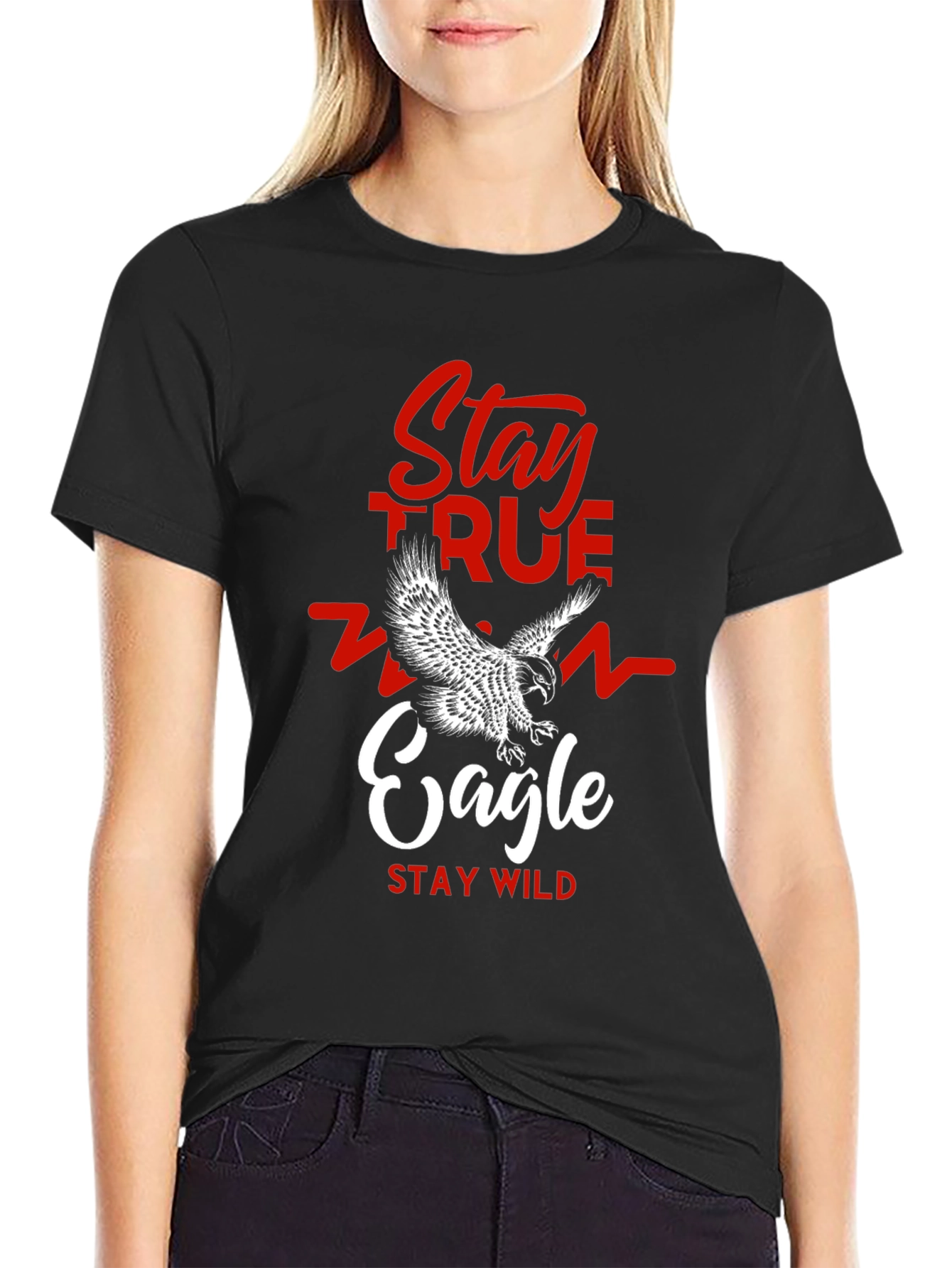 Stay True Eagle Graphic Tee - Mens Black T-Shirt