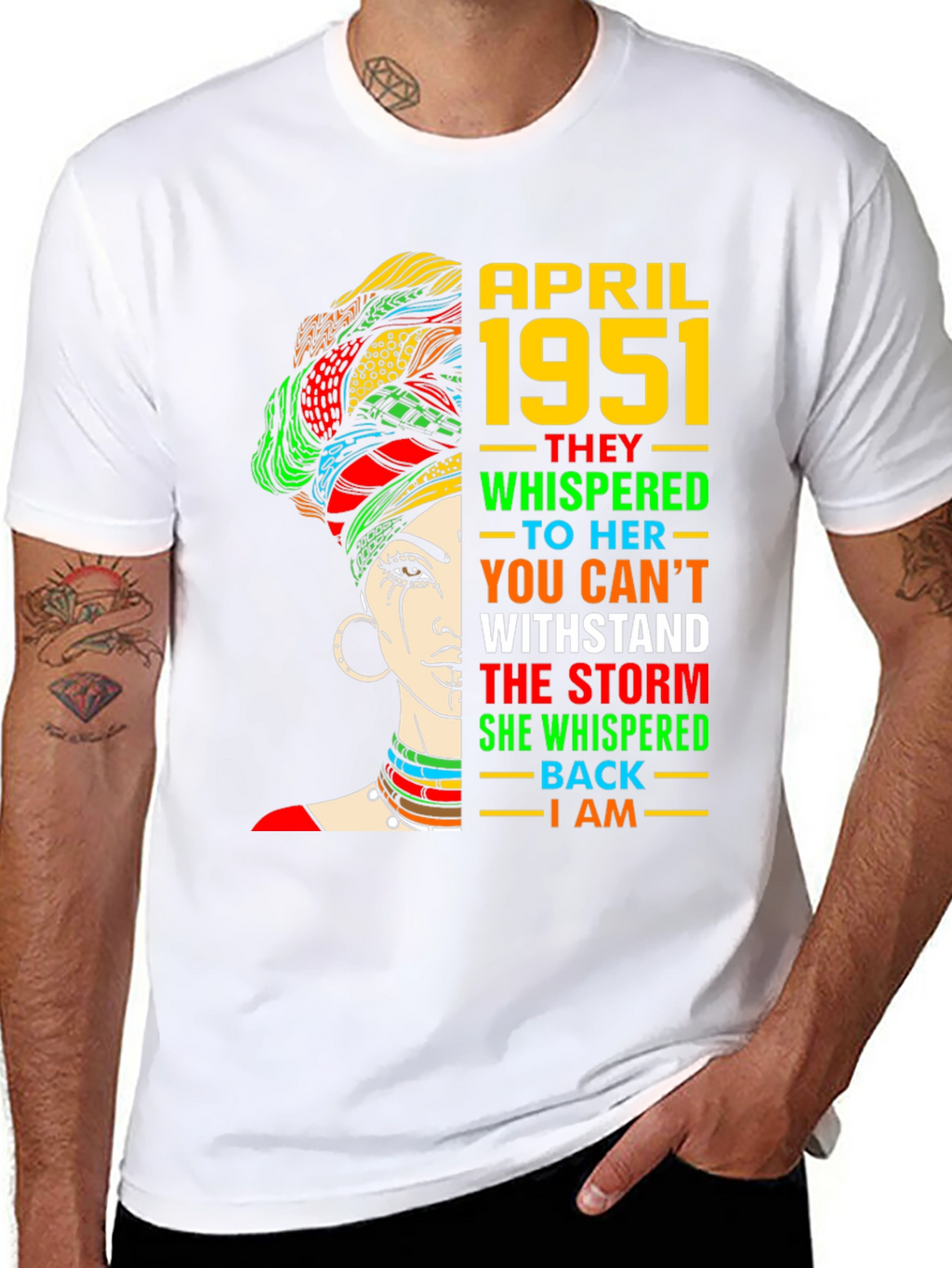 April 1951 Birthday Black Queen T-Shirt