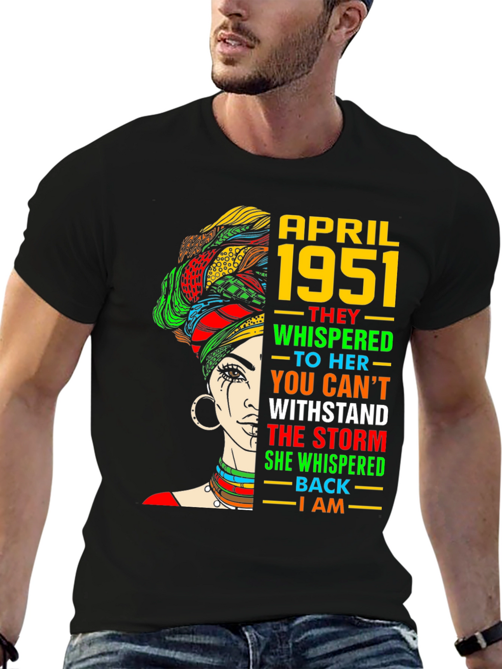 April 1951 Birthday Black Queen T-Shirt
