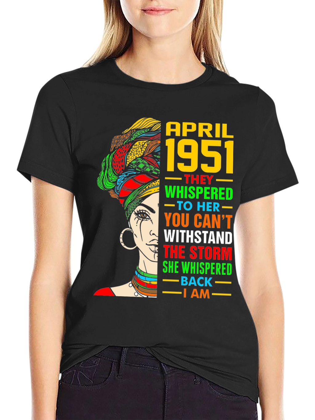 April 1951 Birthday Black Queen T-Shirt