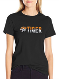 Tiger Graphic T-Shirt - Black Crew Neck