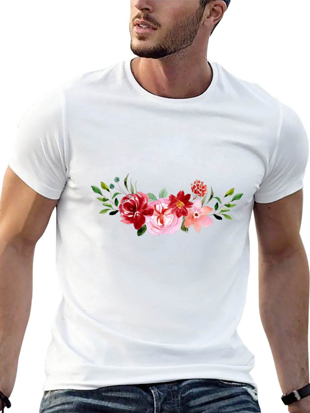Floral Black T-Shirt
