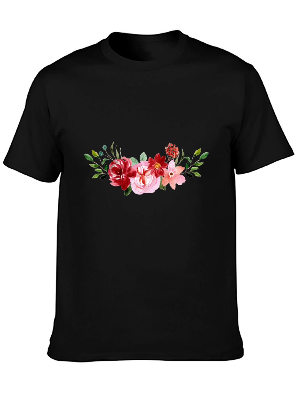 Floral Black T-Shirt