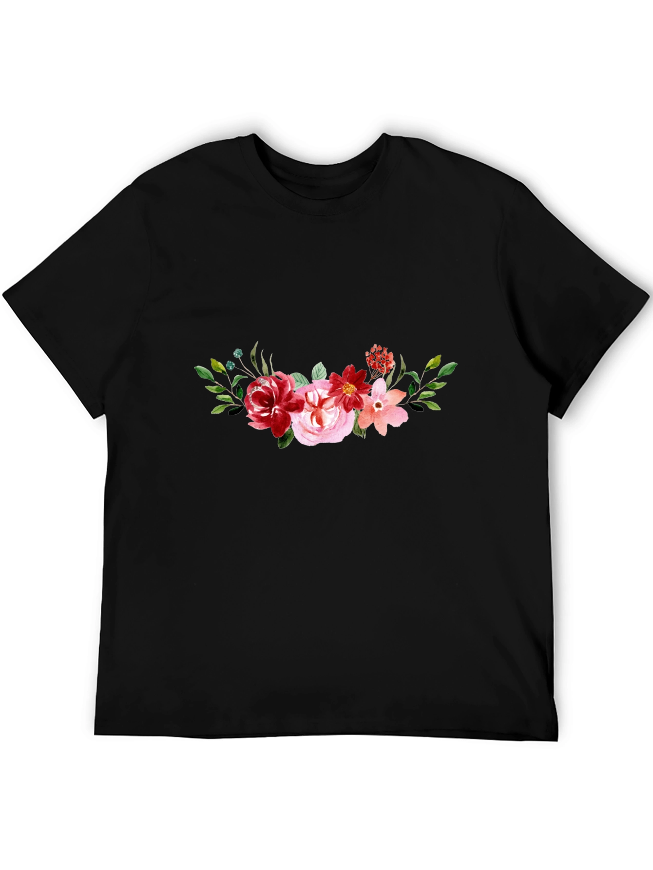 Floral Black T-Shirt
