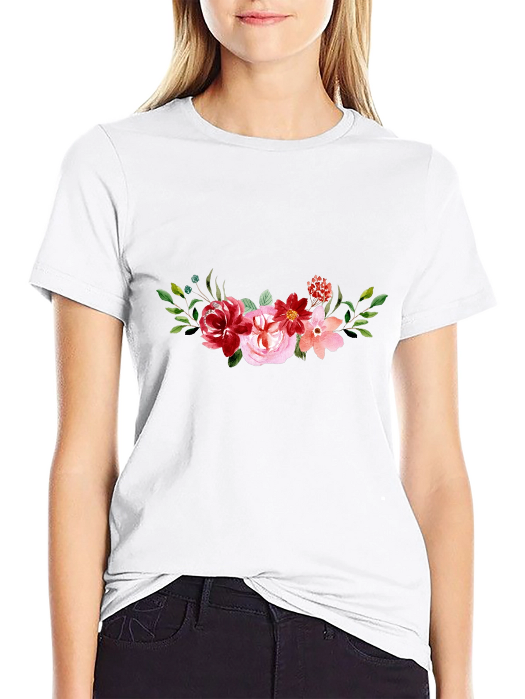 Floral Black T-Shirt
