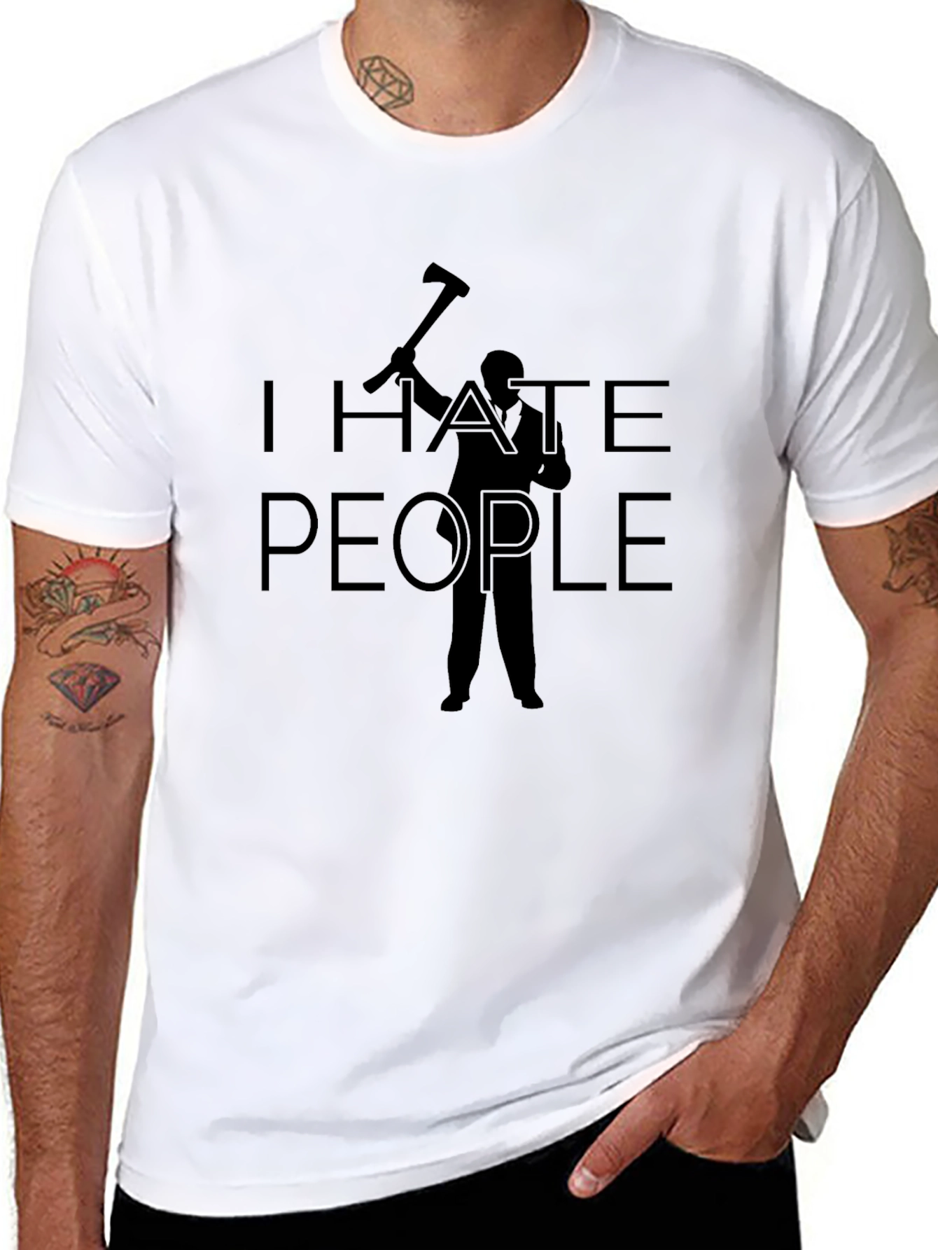 I Hate People Axe Humor T-Shirt