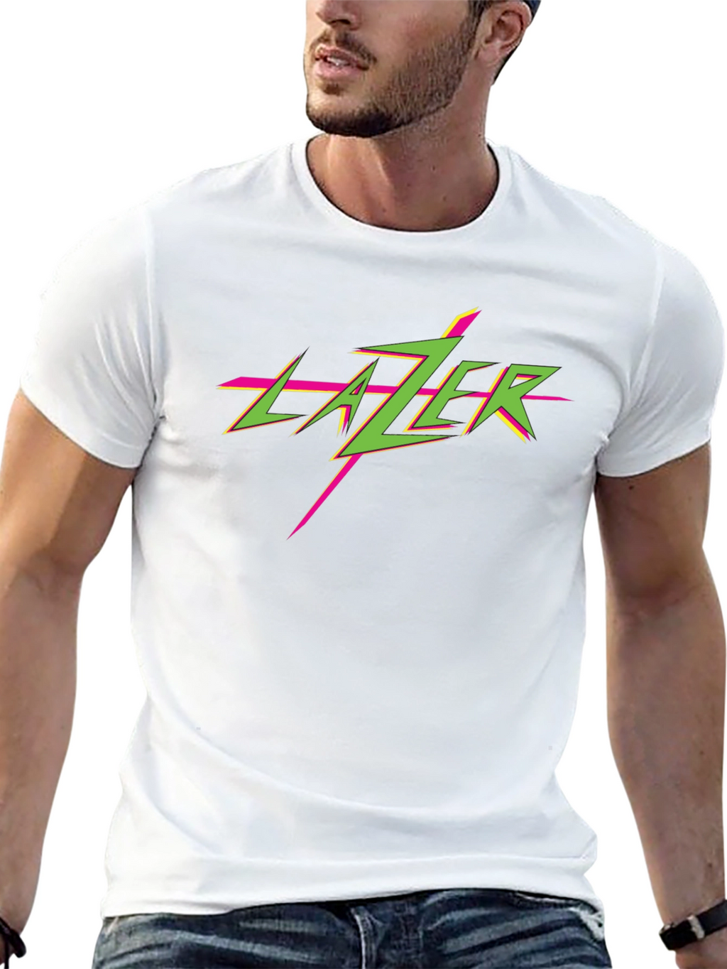 Retro Lazer T-Shirt - Black Graphic Tee