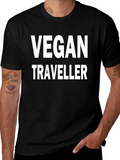 Vegan Traveller T-Shirt - Black Bold Print