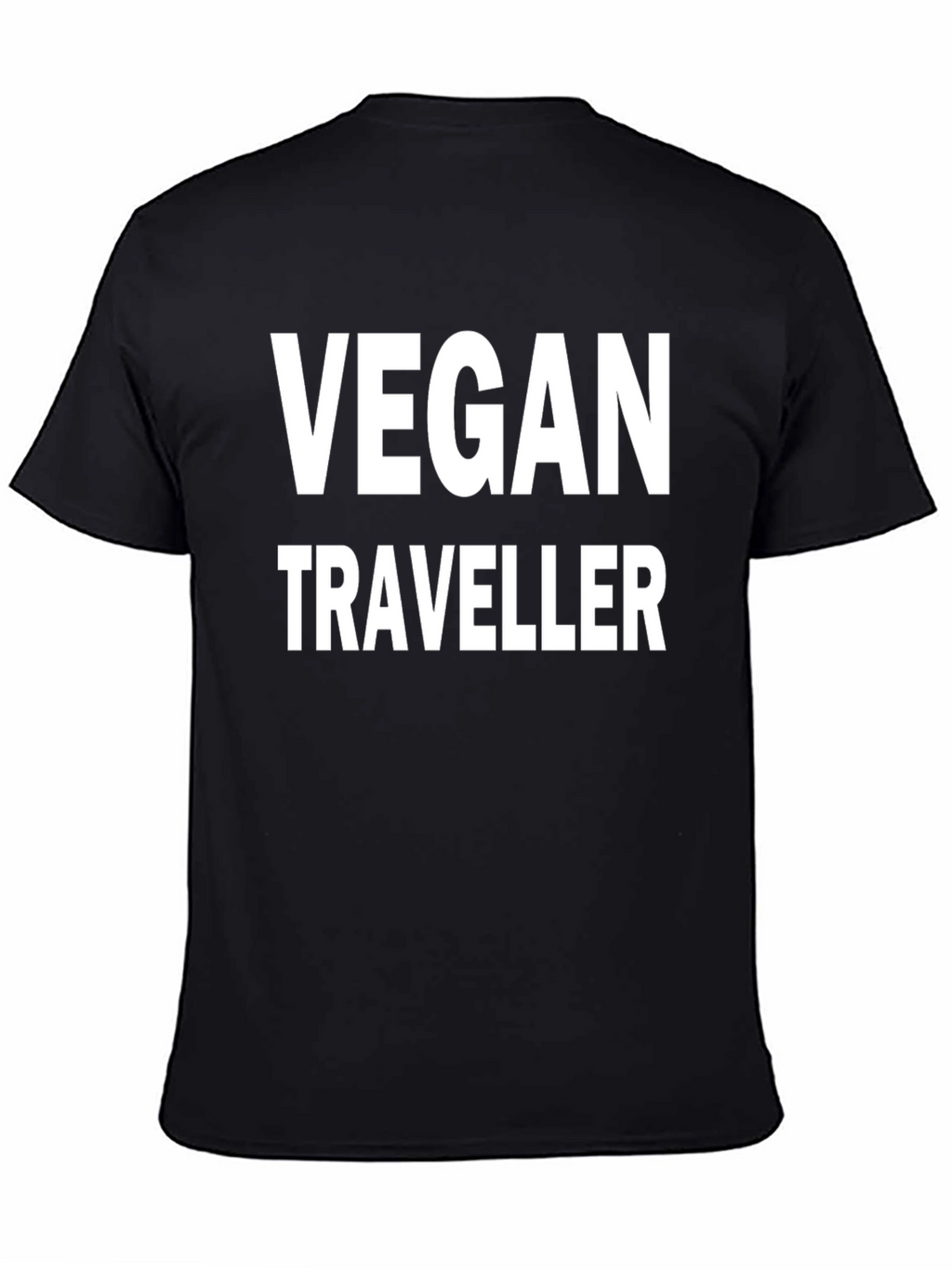 Vegan Traveller T-Shirt - Black Bold Print