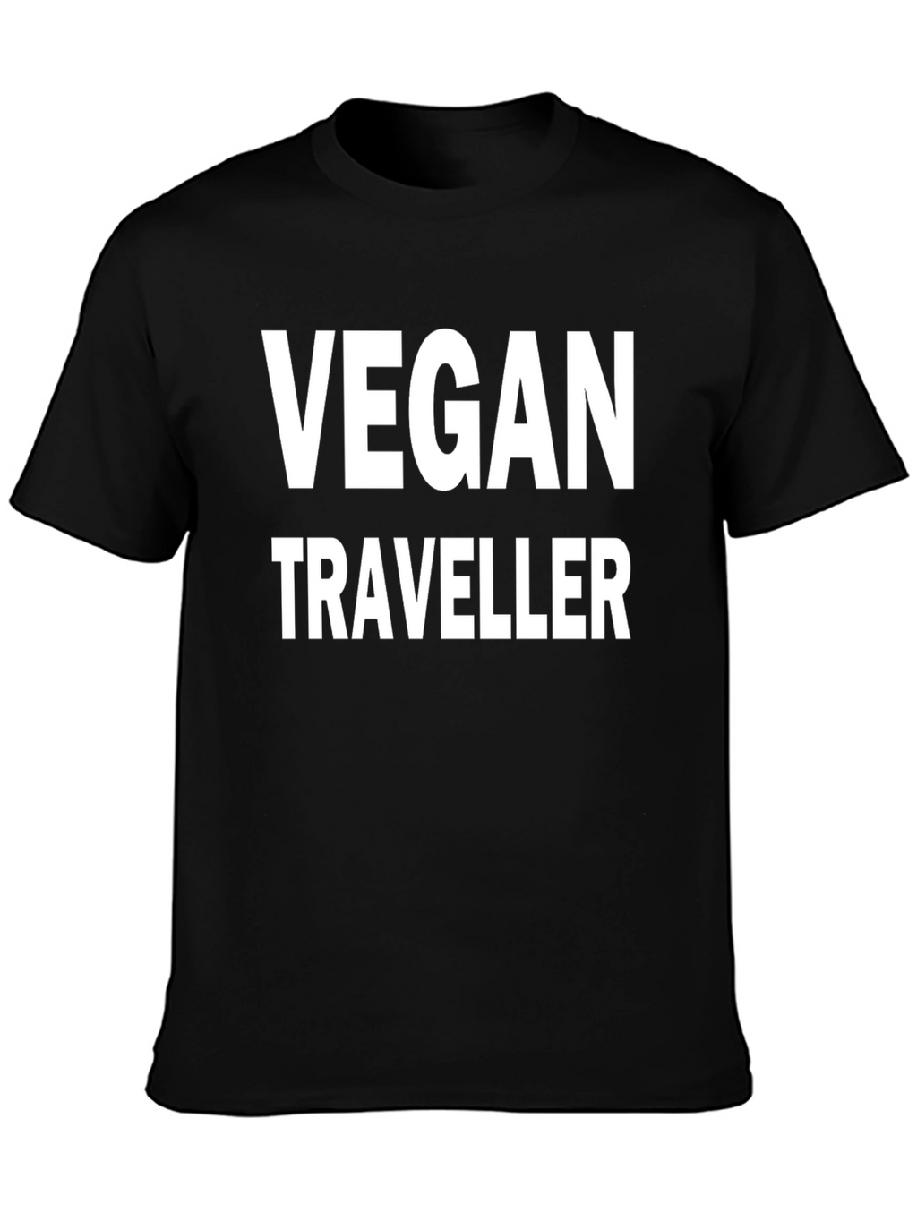 Vegan Traveller T-Shirt - Black Bold Print