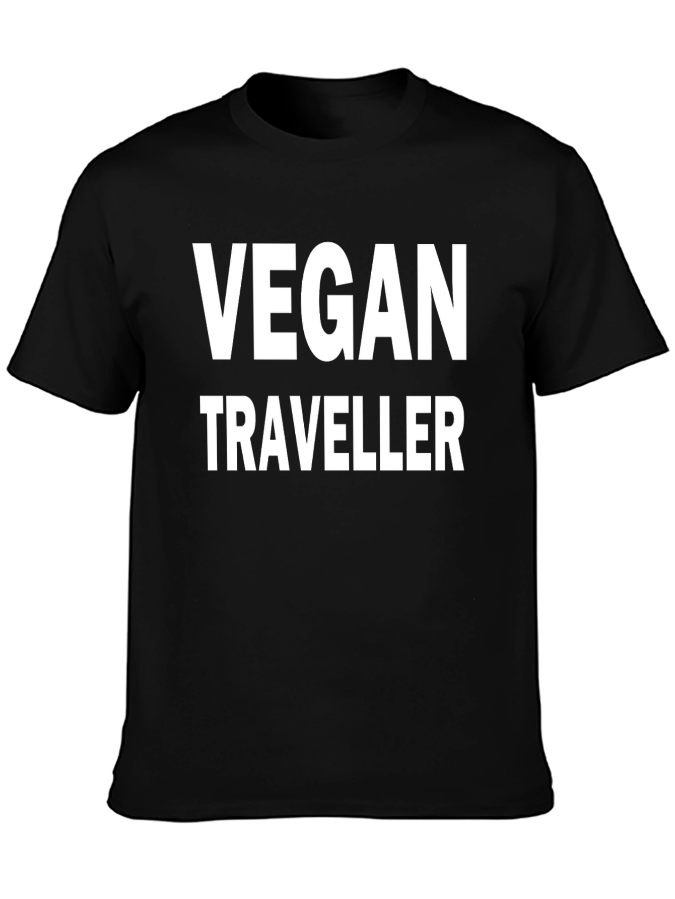 Vegan Traveller T-Shirt - Black Bold Print
