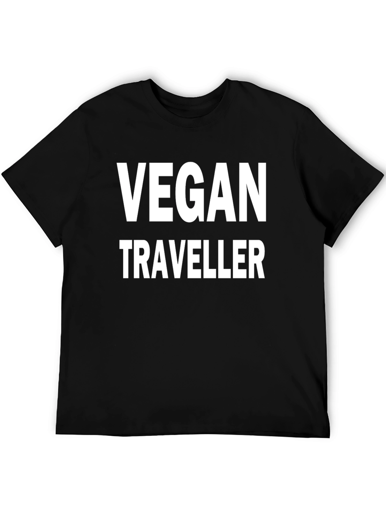 Vegan Traveller T-Shirt - Black Bold Print